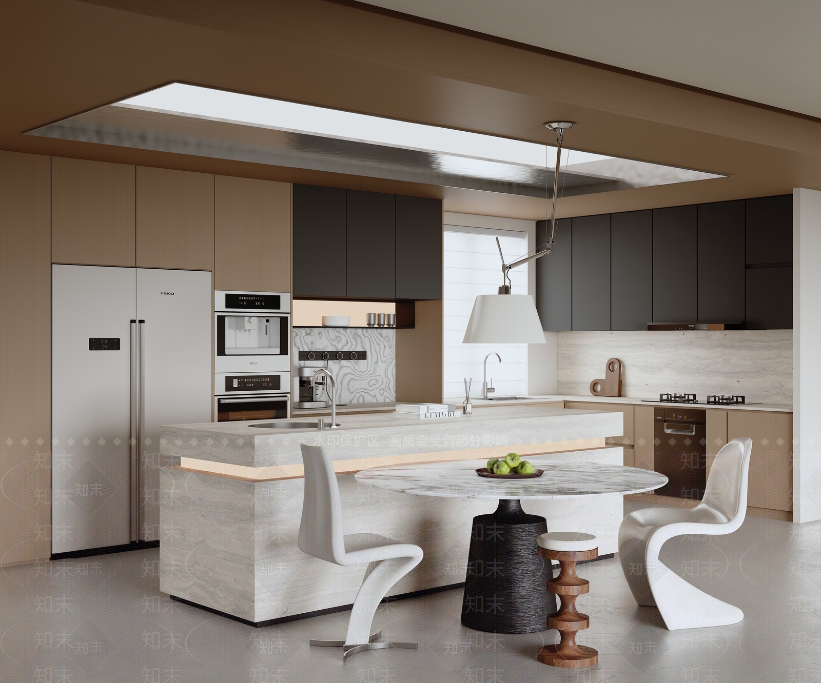 极简开放式厨房3D模型下载【ID:1202886654】