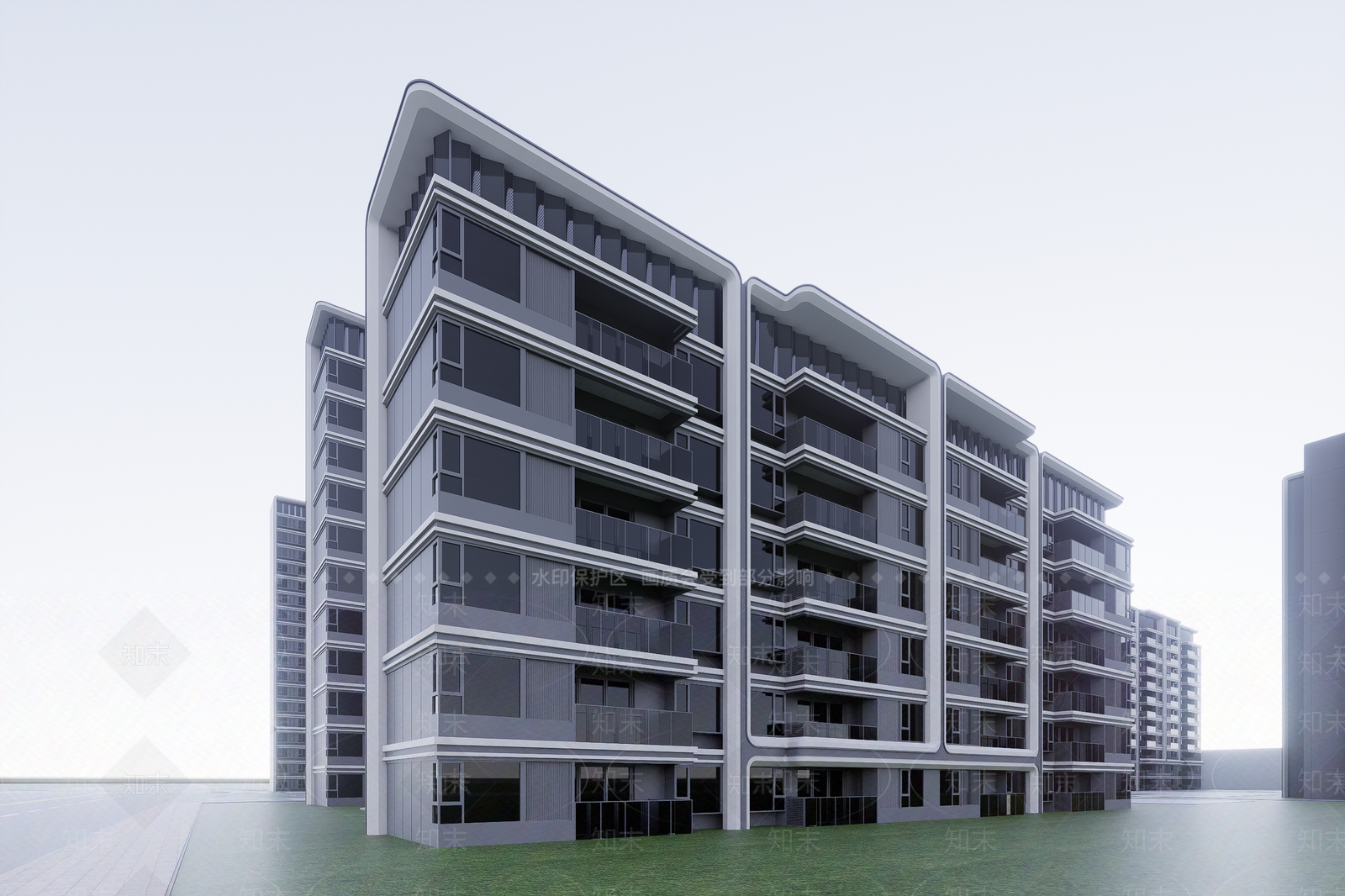 现代高层住宅SU模型下载【ID:1202889204】
