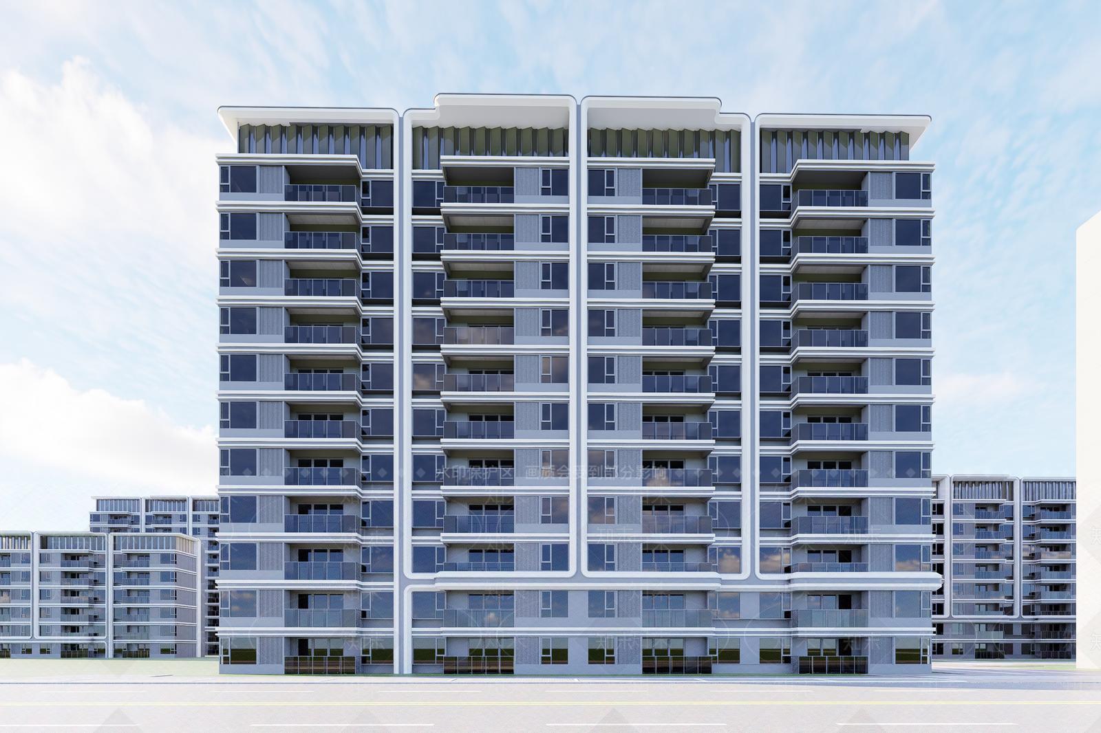 现代高层住宅SU模型下载【ID:1202889204】
