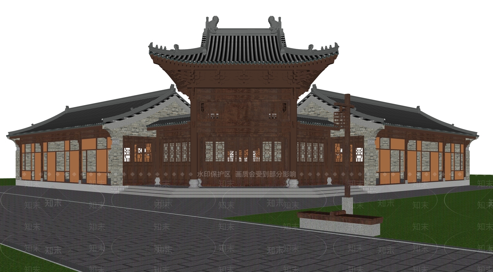 中式活动中心SU模型下载【ID:1202887464】