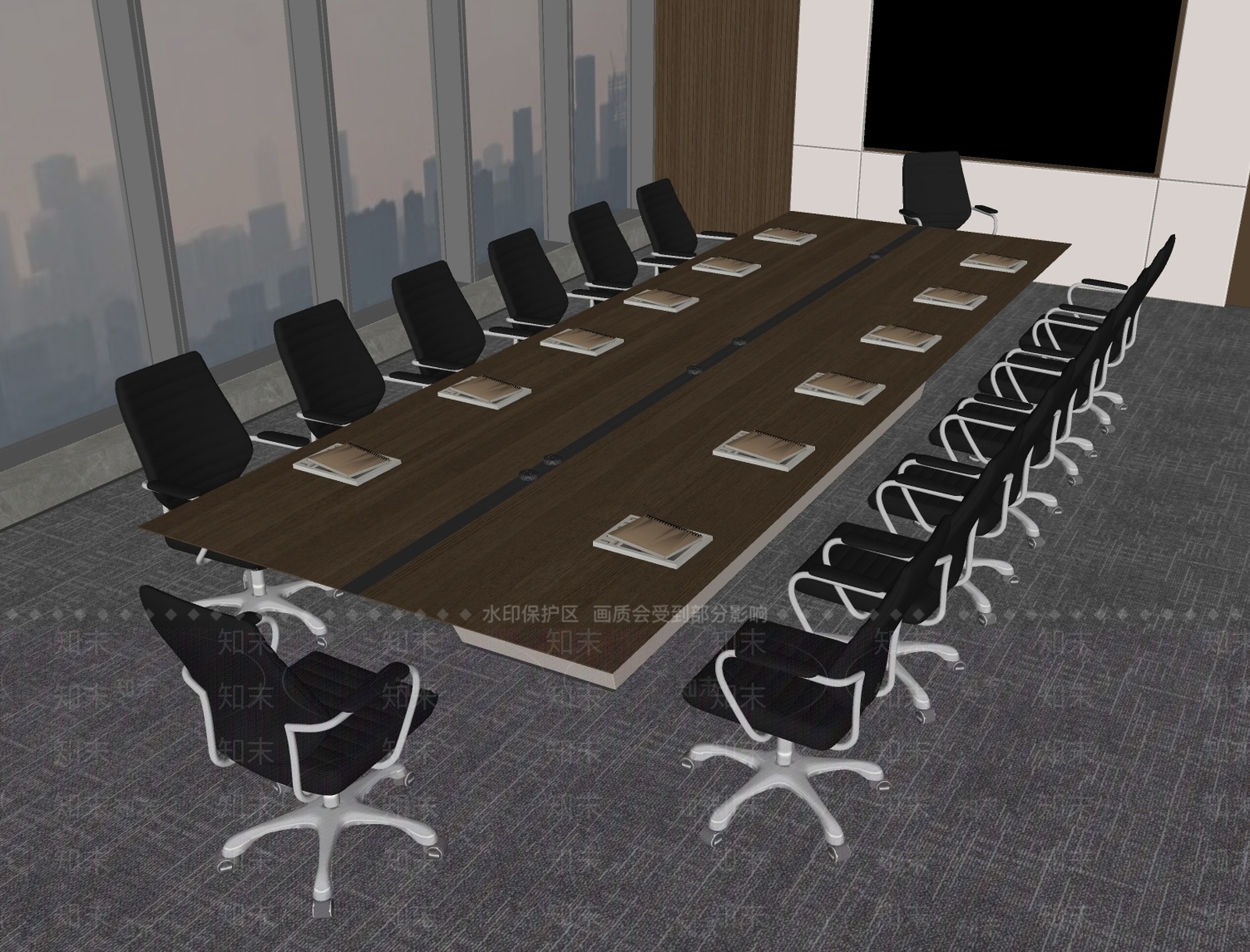 现代简约会议桌SU模型下载【ID:1202890181】