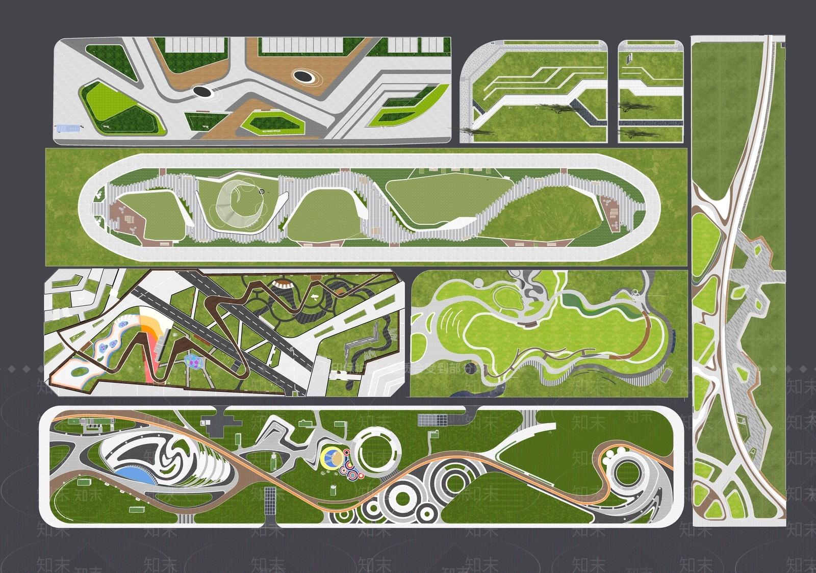 现代景观公园SU模型下载【ID:1202890107】