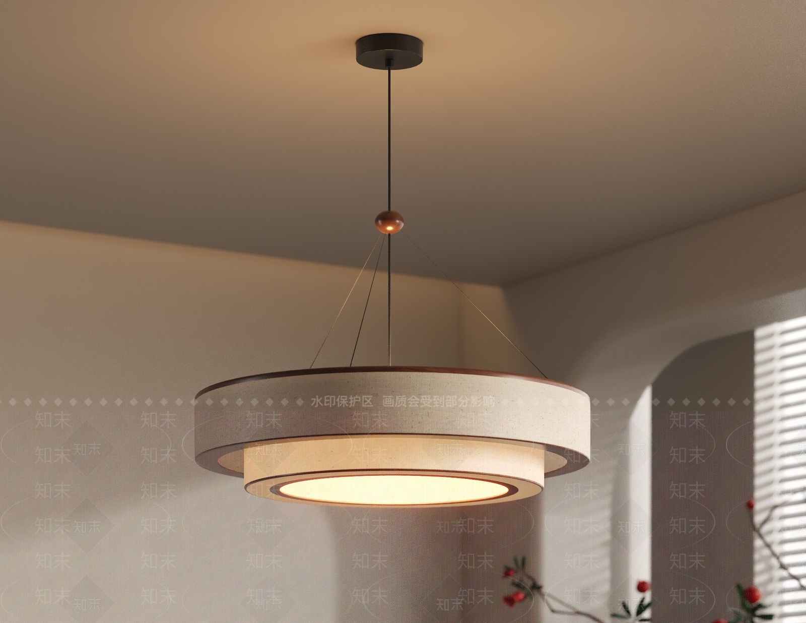 新中式中古客厅吊灯3D模型下载【ID:1202892314】