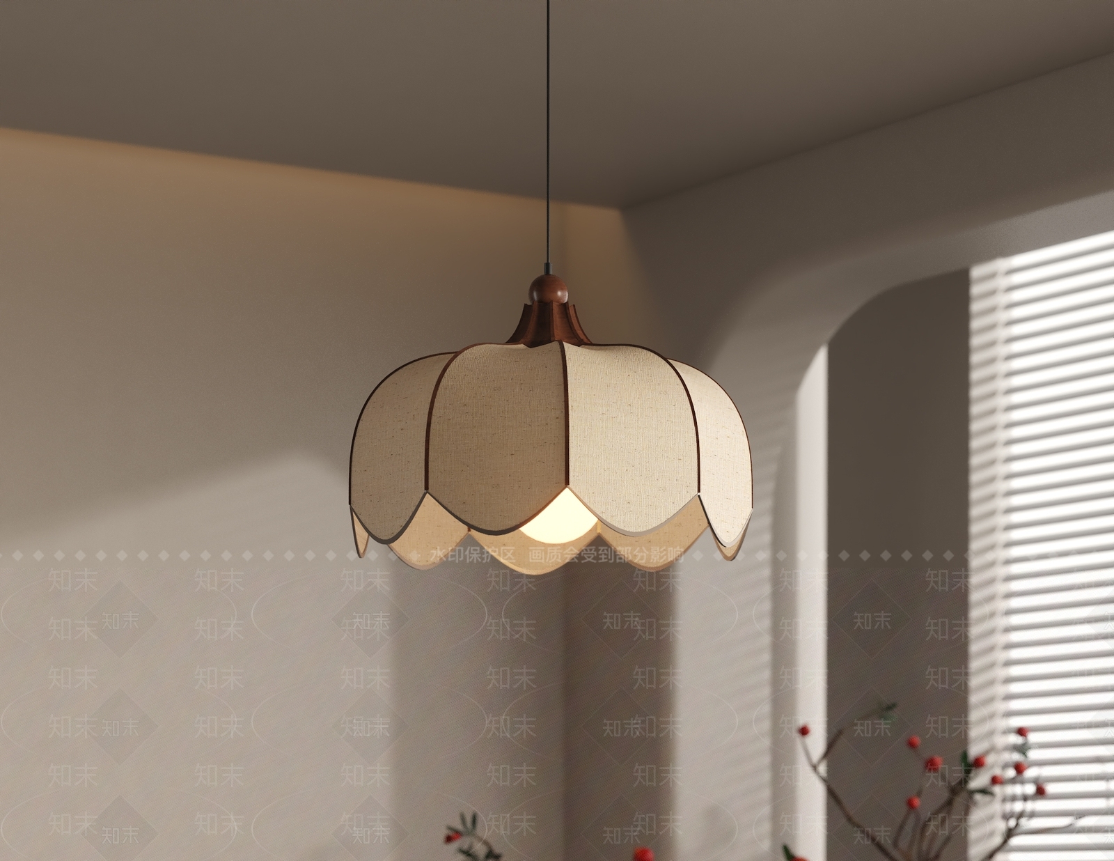 中古侘寂客厅吊灯3D模型下载【ID:1202892396】