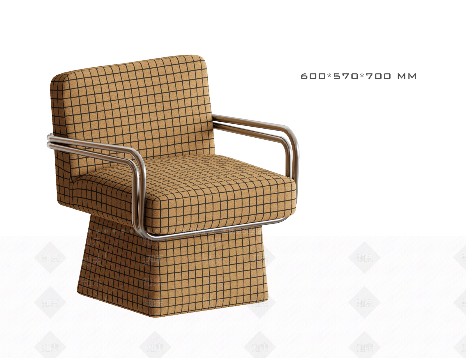 复古极简休闲椅3D模型下载【ID:1202893302】