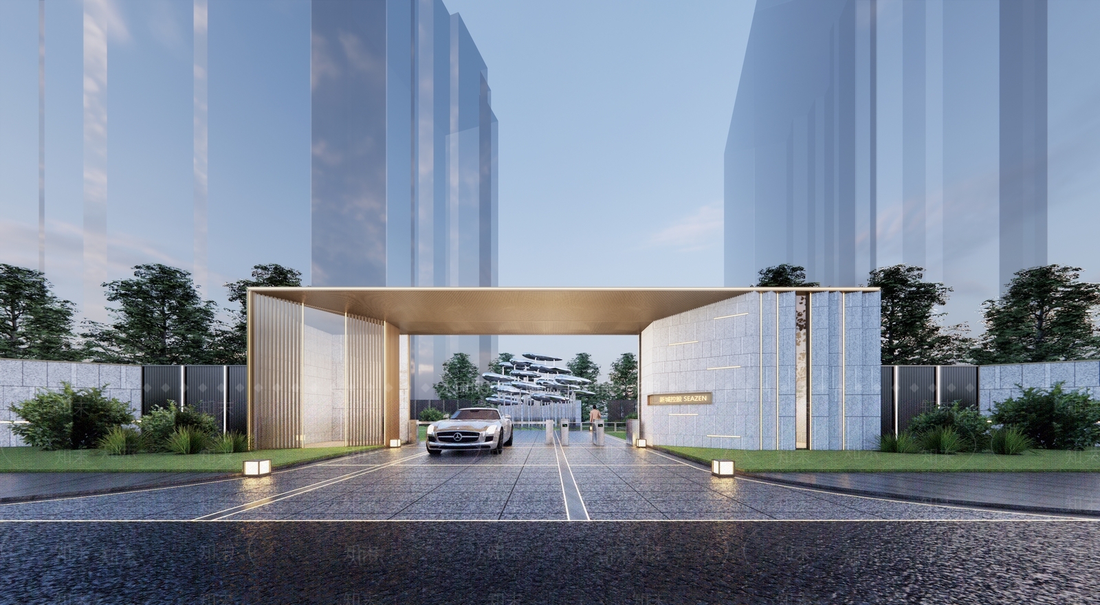 现代小区建筑SU模型下载【ID:1202894348】