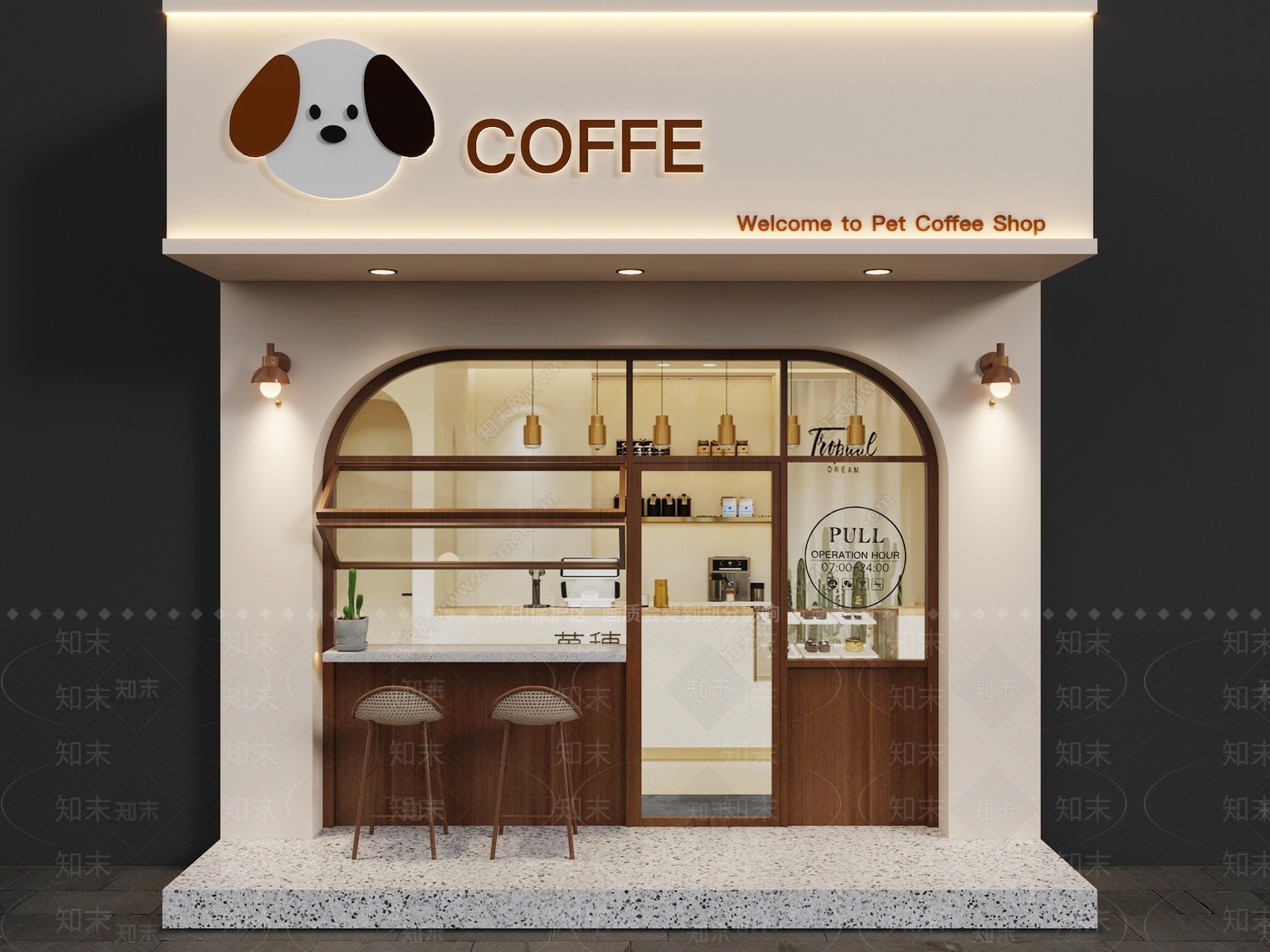 现代奶油门头SU模型下载【ID:1203082267】