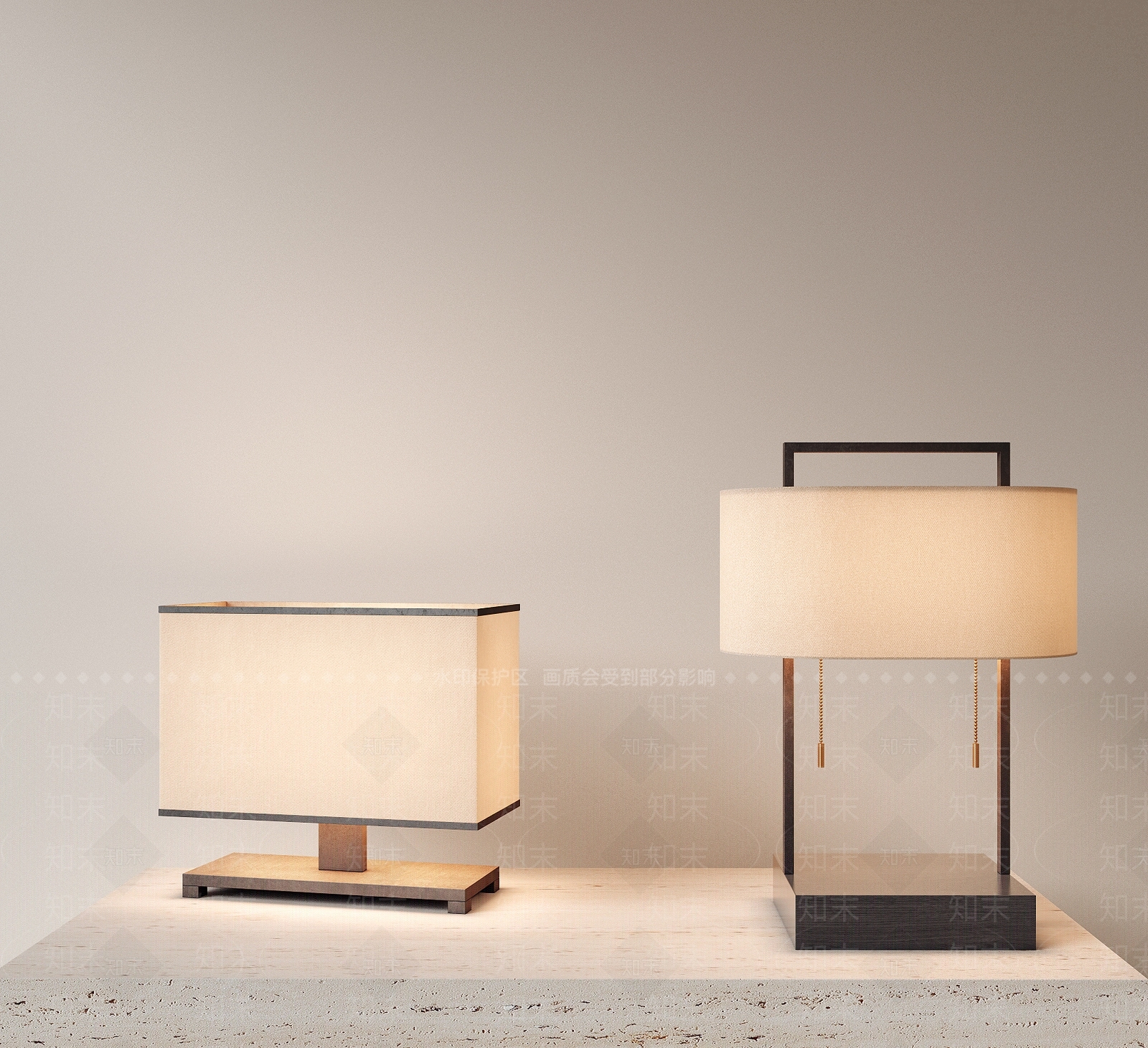 现代复古台灯3D模型下载【ID:1202895628】