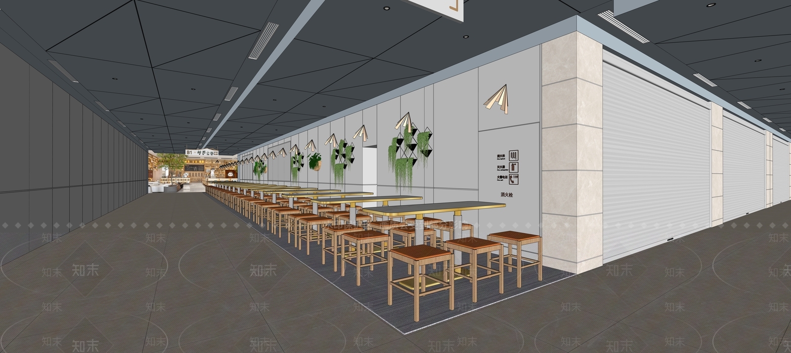 现代快餐店SU模型下载【ID:1202897770】
