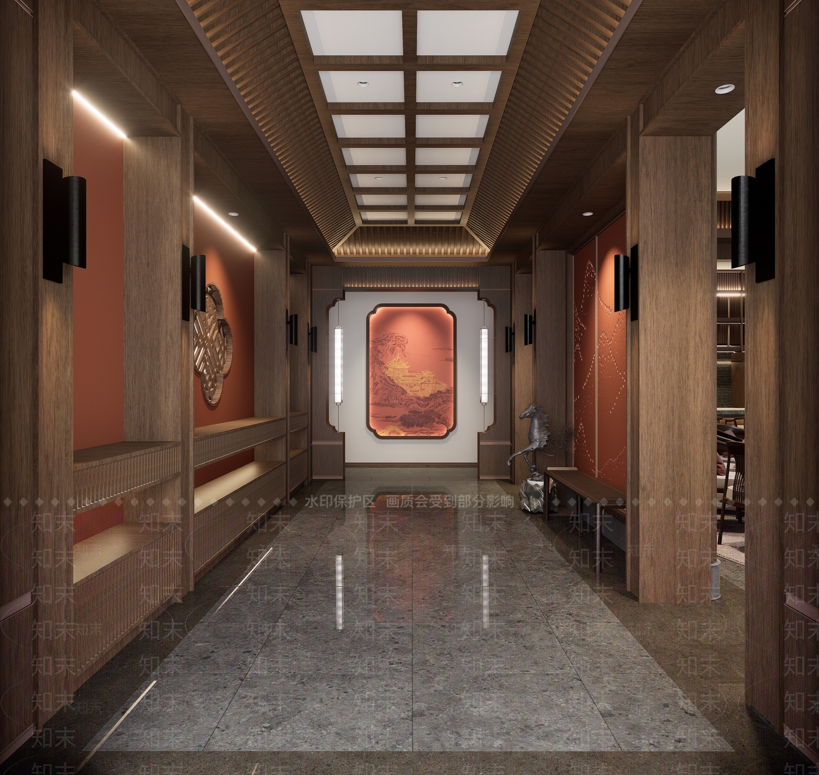 新中式中式家居餐厅SU模型下载【ID:1202899009】
