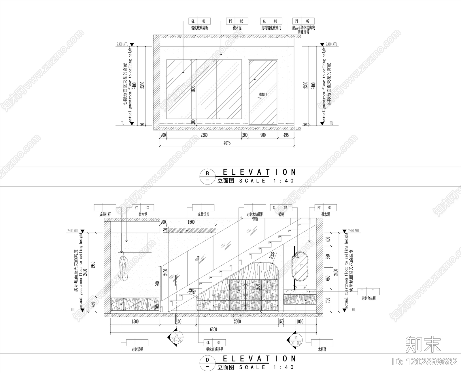 现代瑜伽馆cad施工图下载【ID:1202899682】