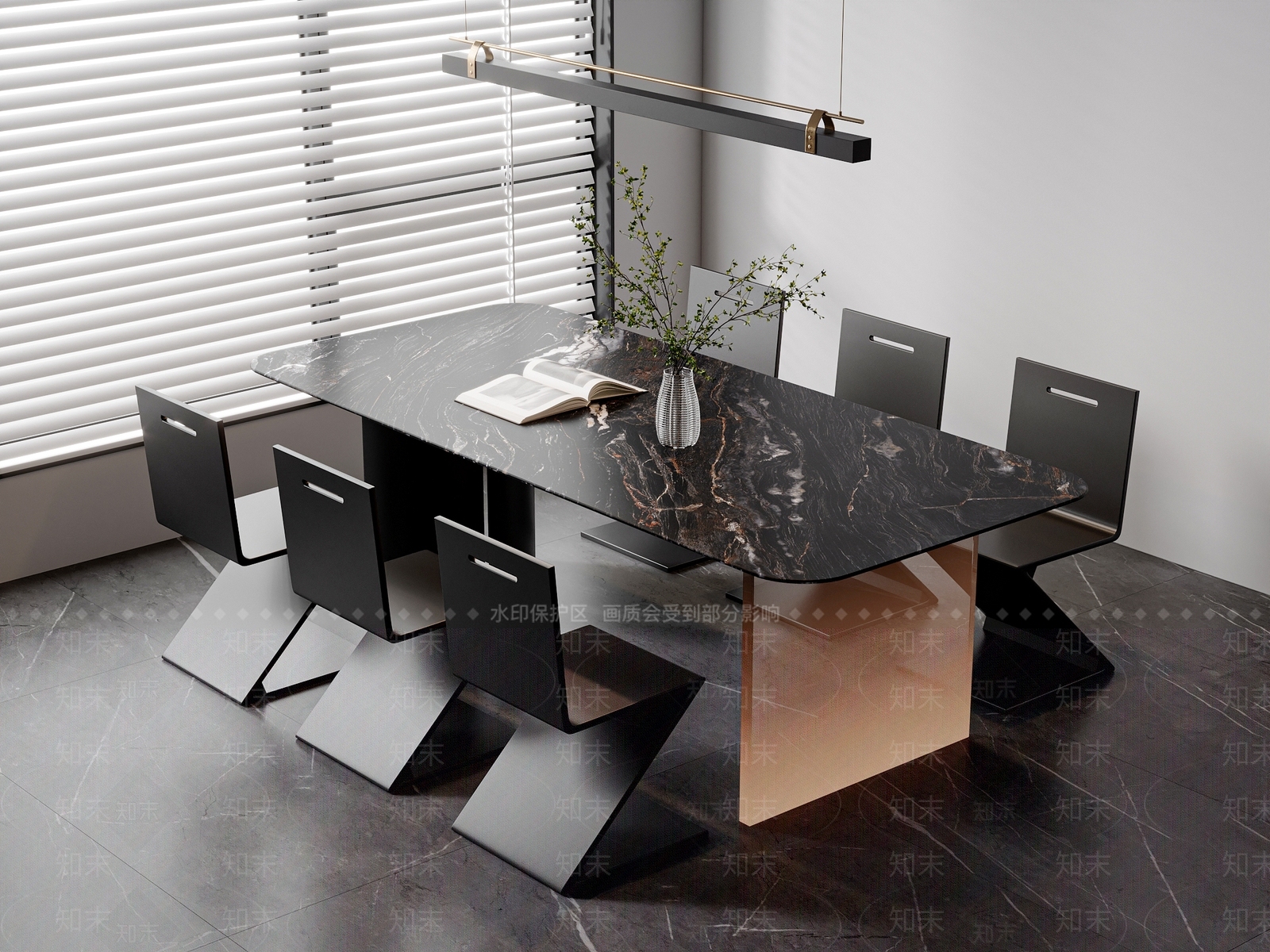 现代意式餐桌椅3D模型下载【ID:1202900013】