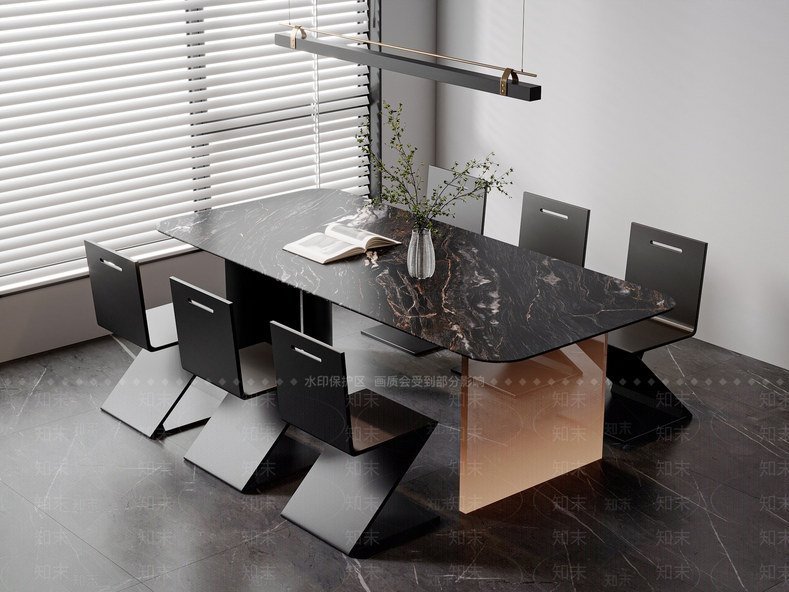 现代意式餐桌椅SU模型下载【ID:1202900182】