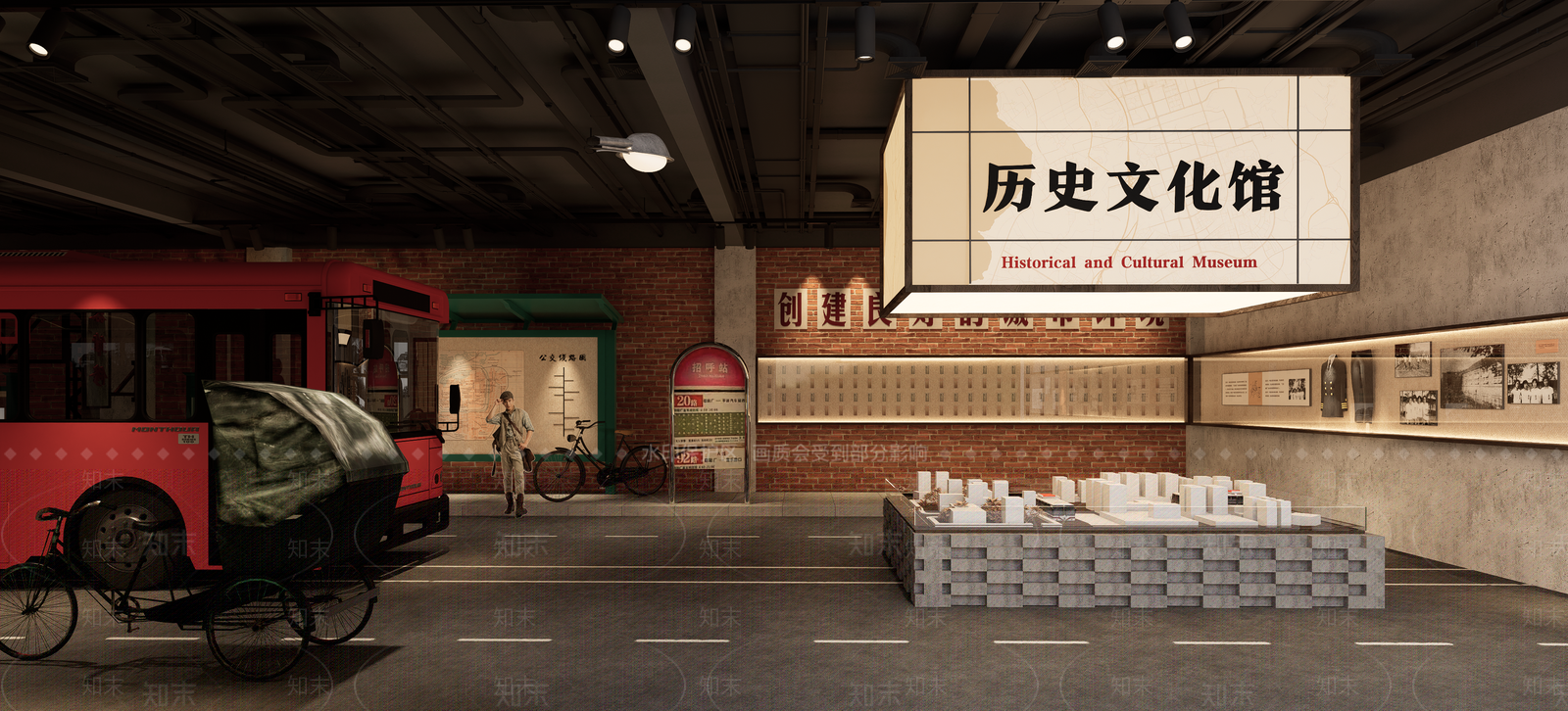 工业复古历史展厅SU模型下载【ID:1202900475】