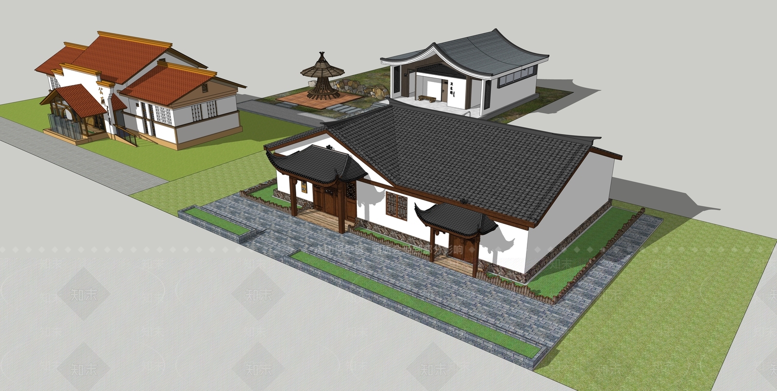 中式其他公共建筑SU模型下载【ID:1202901137】