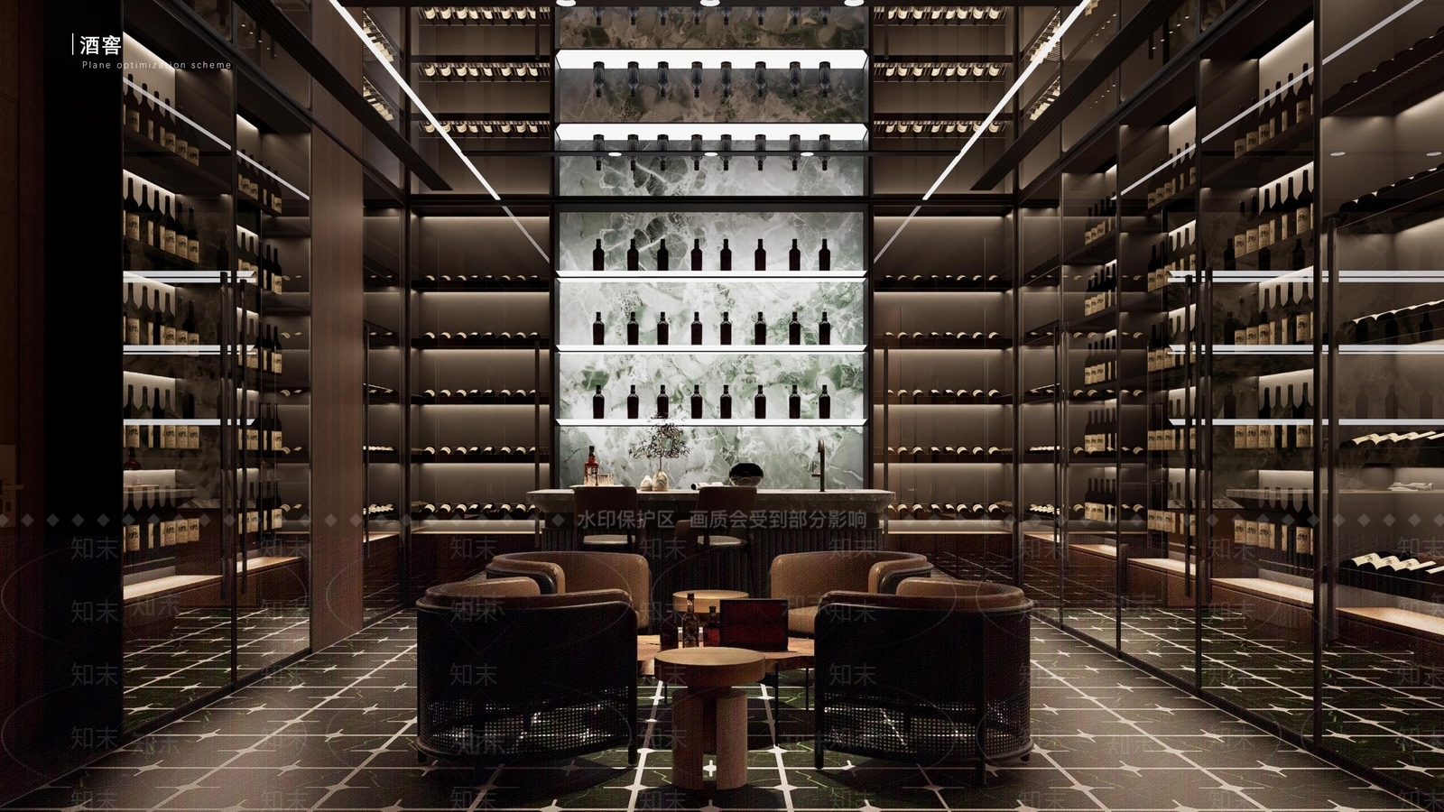 新中式现代酒窖SU模型下载【ID:1202902773】