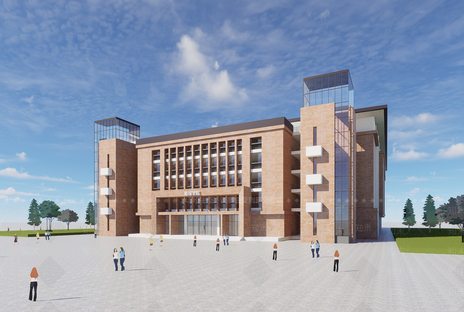 新中式大学教学楼SU模型下载【ID:1202905254】