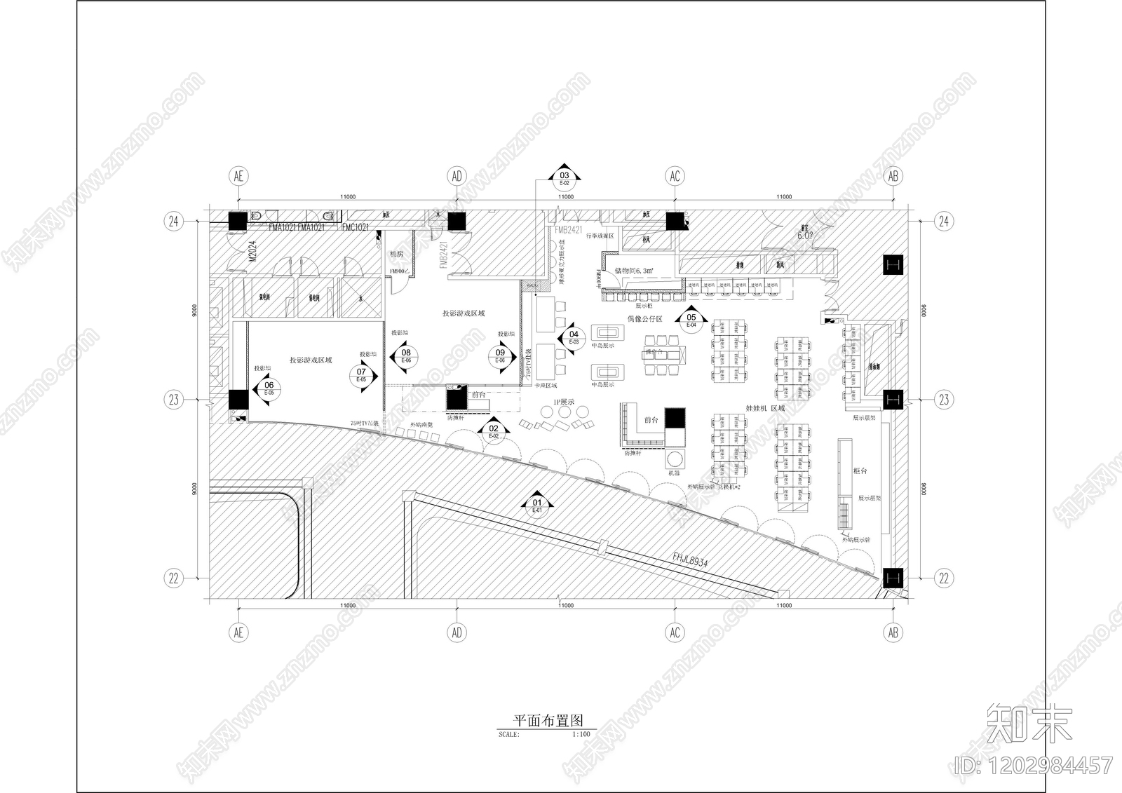 现代奶油其他商业空间cad施工图下载【ID:1202984457】