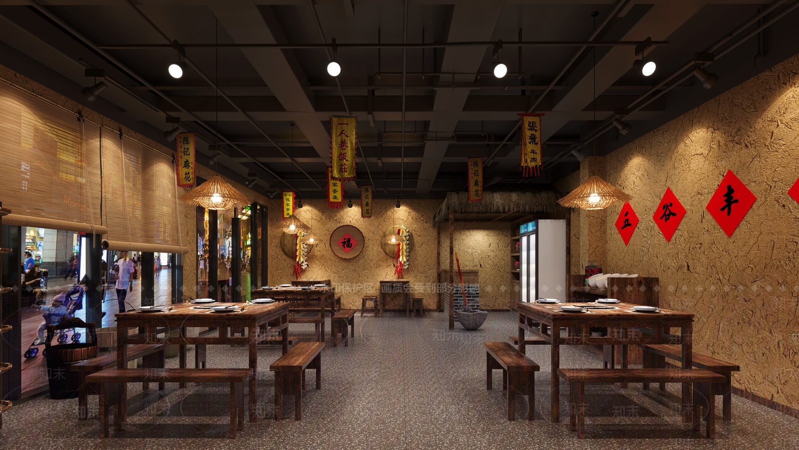 复古中式火锅店3D模型下载【ID:1202906263】