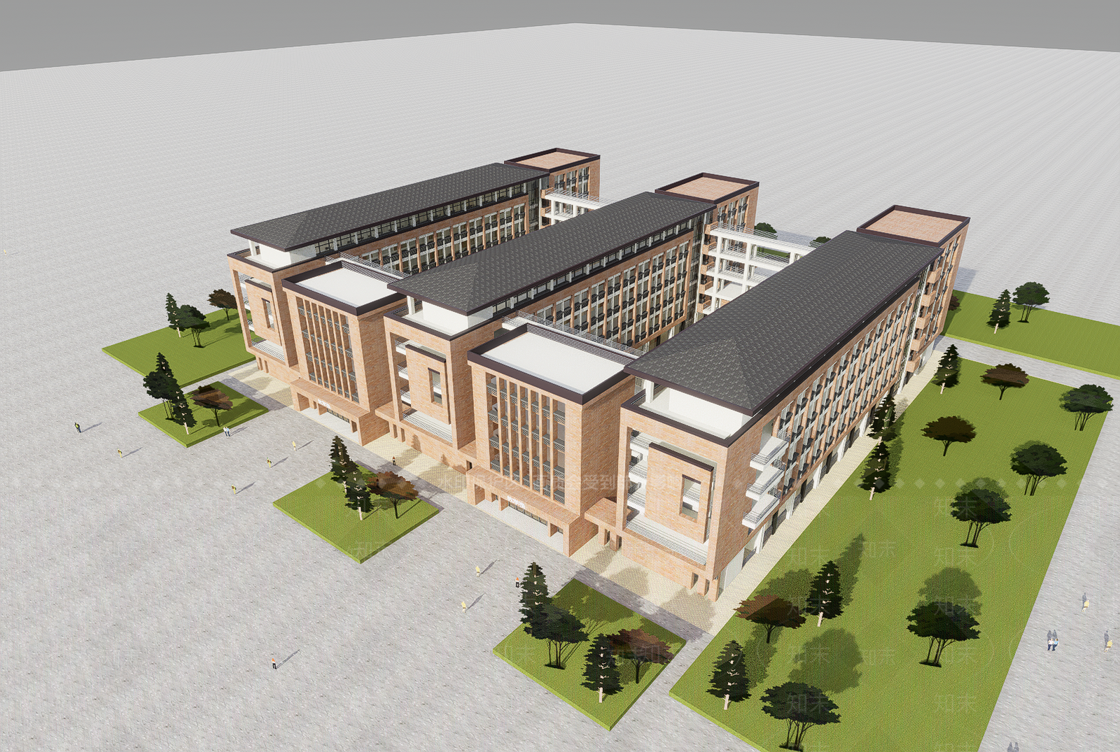 新中式大学教学楼SU模型下载【ID:1202906275】