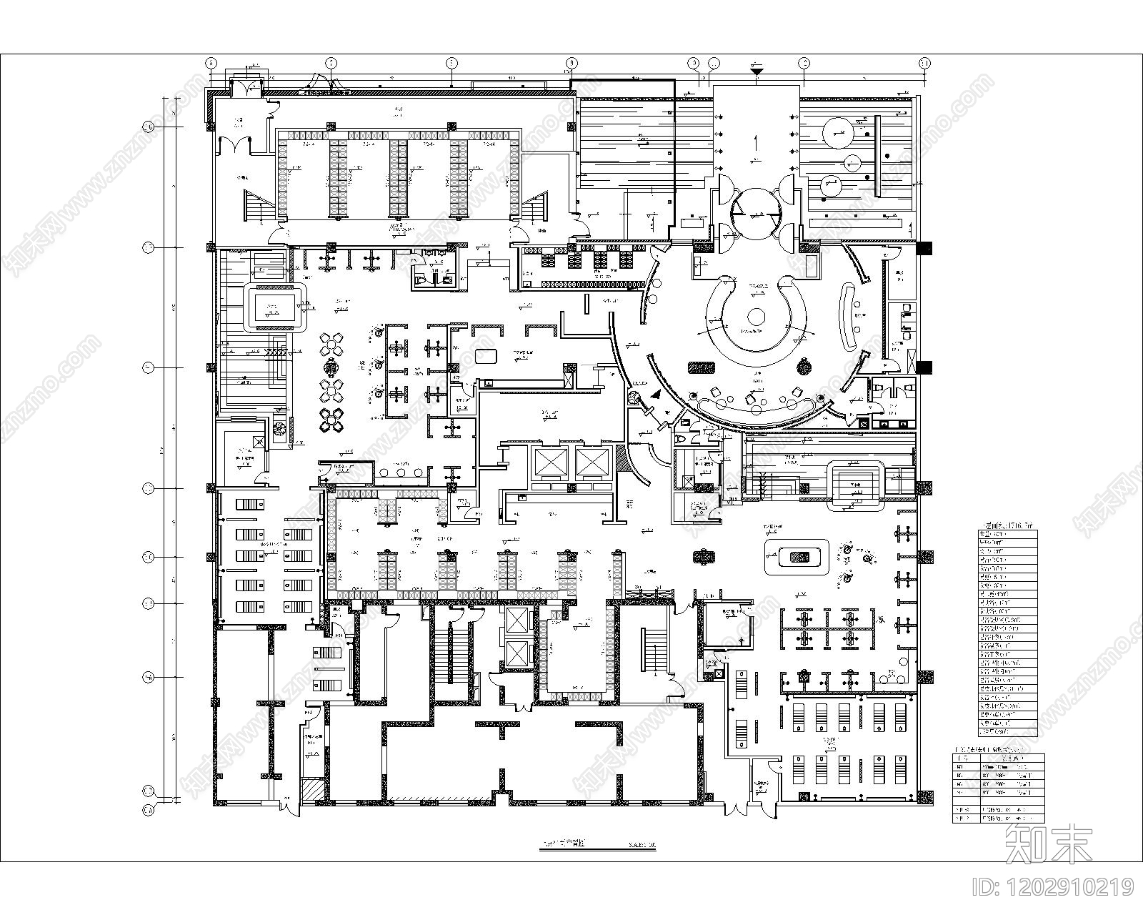 轻奢现代洗浴中心施工图下载【ID:1202910219】