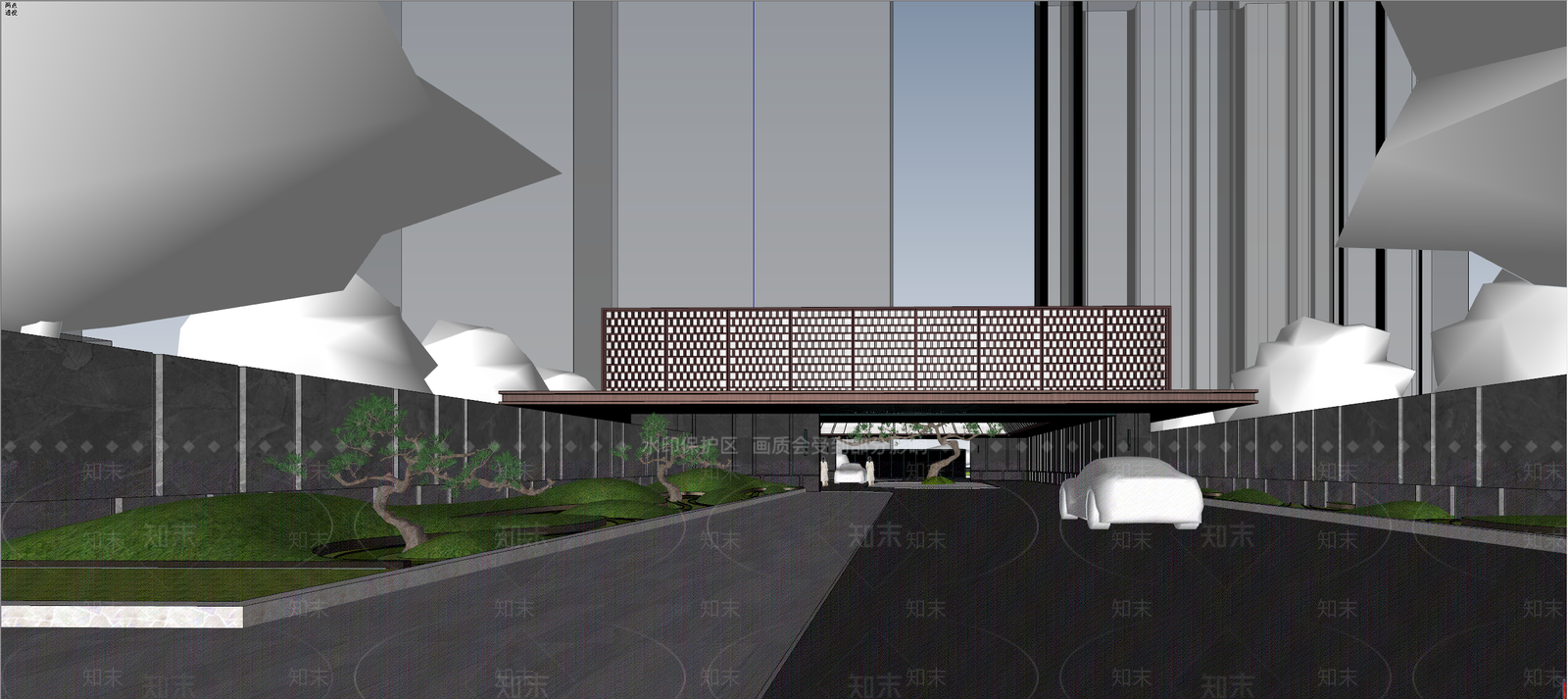 现代小区建筑SU模型下载【ID:1202911567】