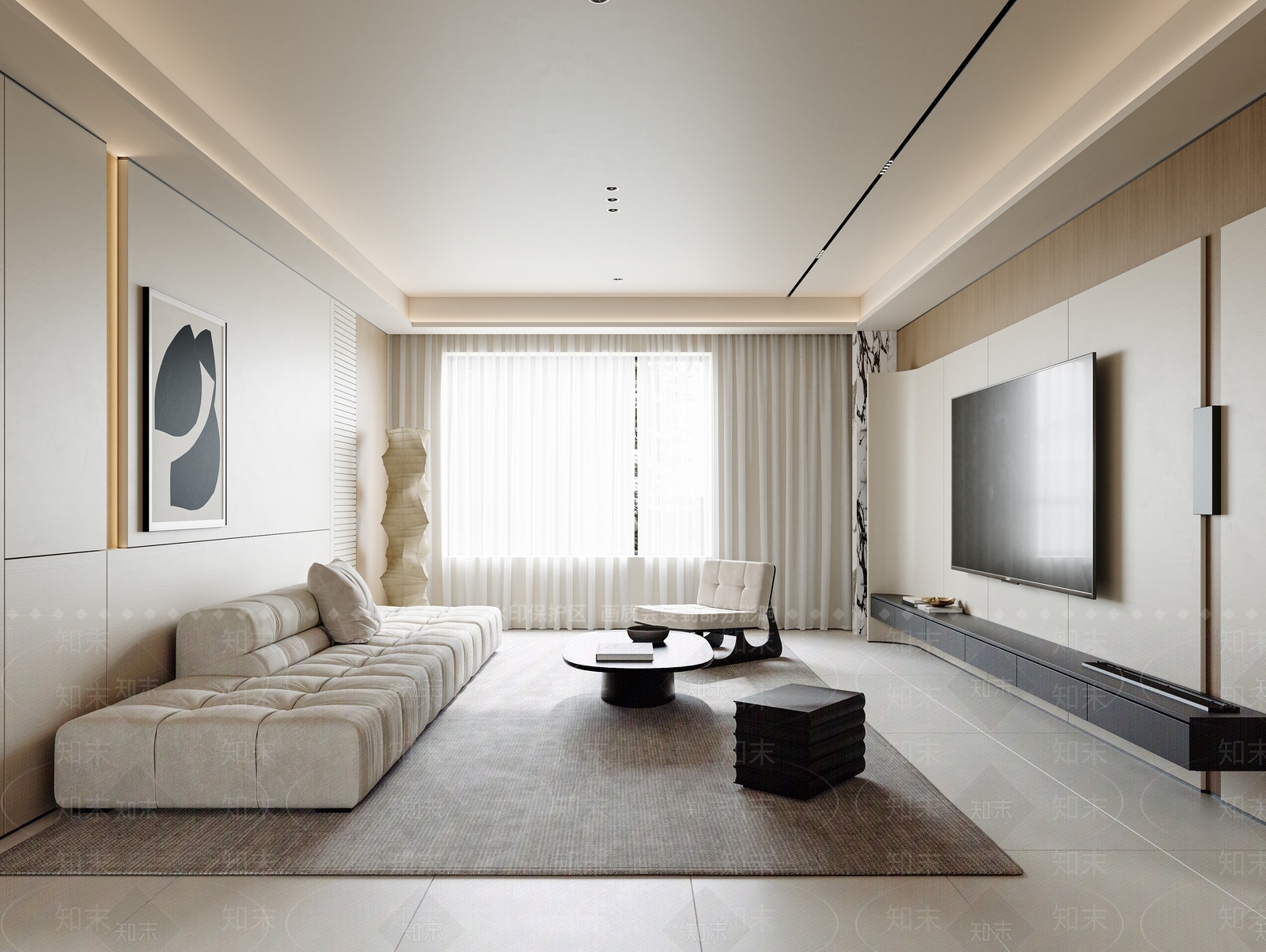 现代简约家居客厅3D模型下载【ID:1202913726】