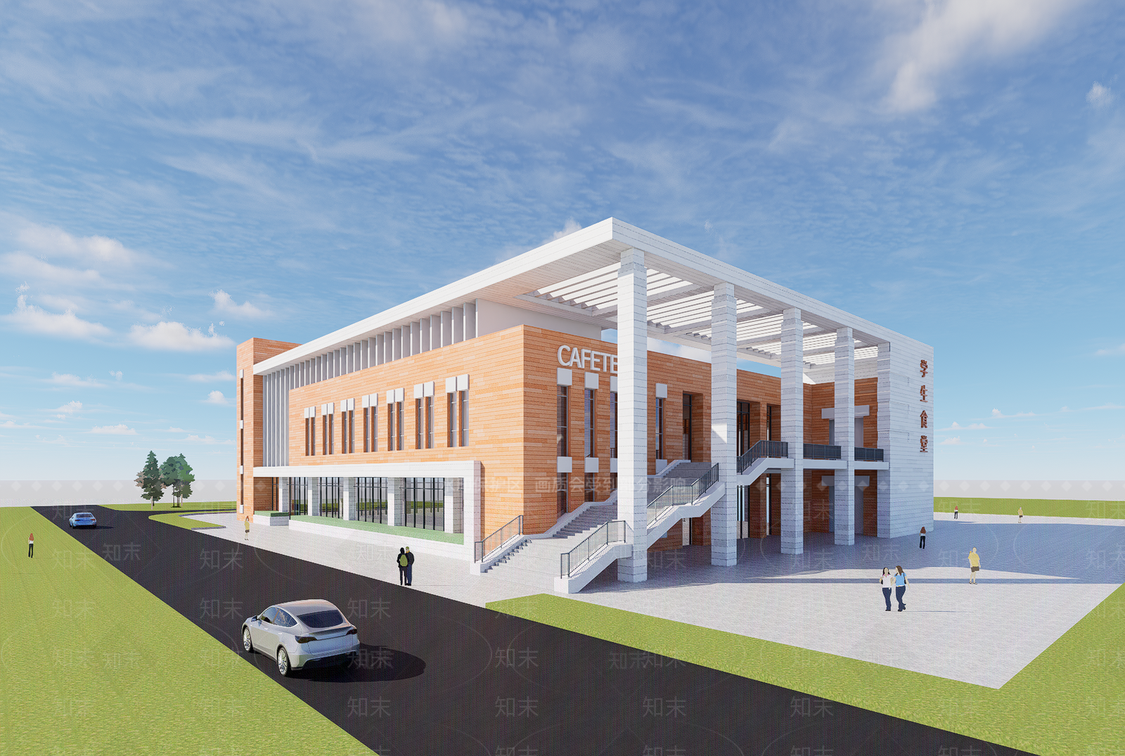 现代学生食堂SU模型下载【ID:1202913879】