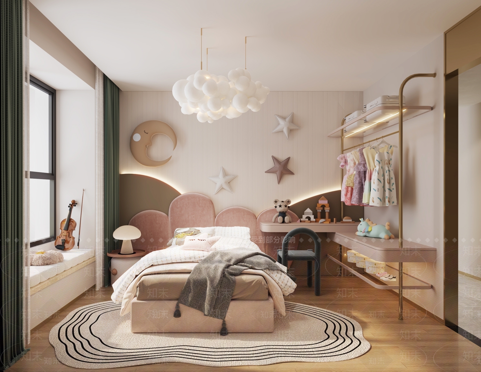 现代女孩房3D模型下载【ID:1202914099】