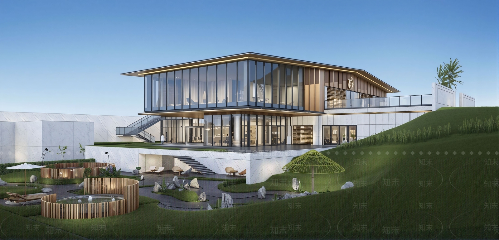 现代售楼处建筑SU模型下载【ID:1202914709】