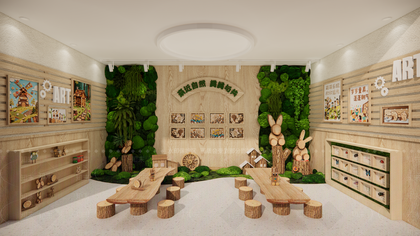 现代原木幼儿园内部SU模型下载【ID:1202915047】