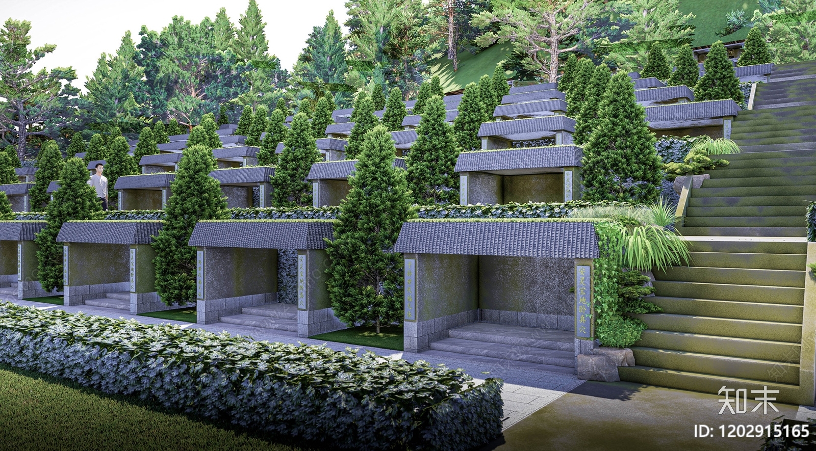 现代新中式公墓施工图下载【ID:1202915165】