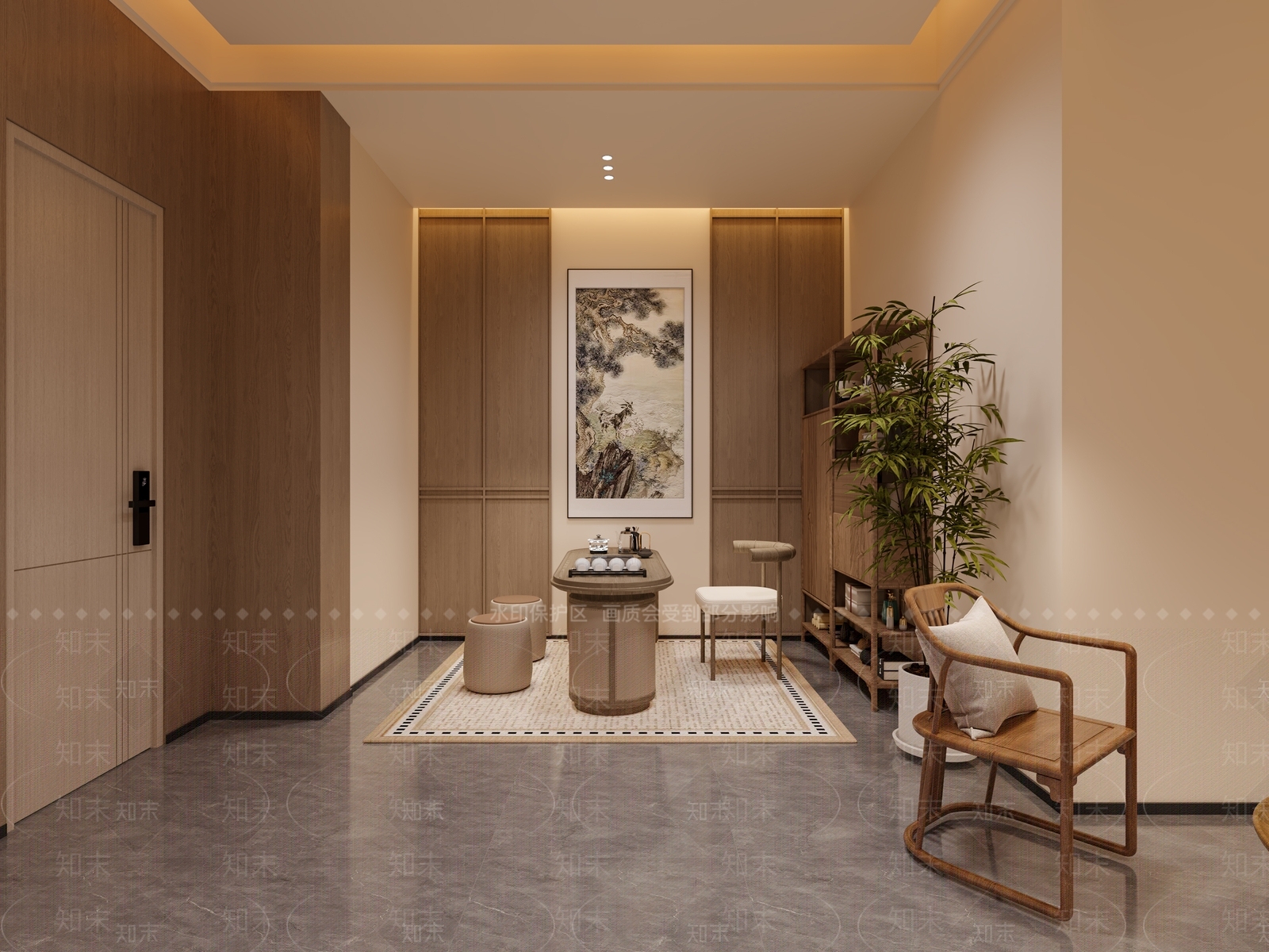 现代中古棋牌室3D模型下载【ID:1202915795】