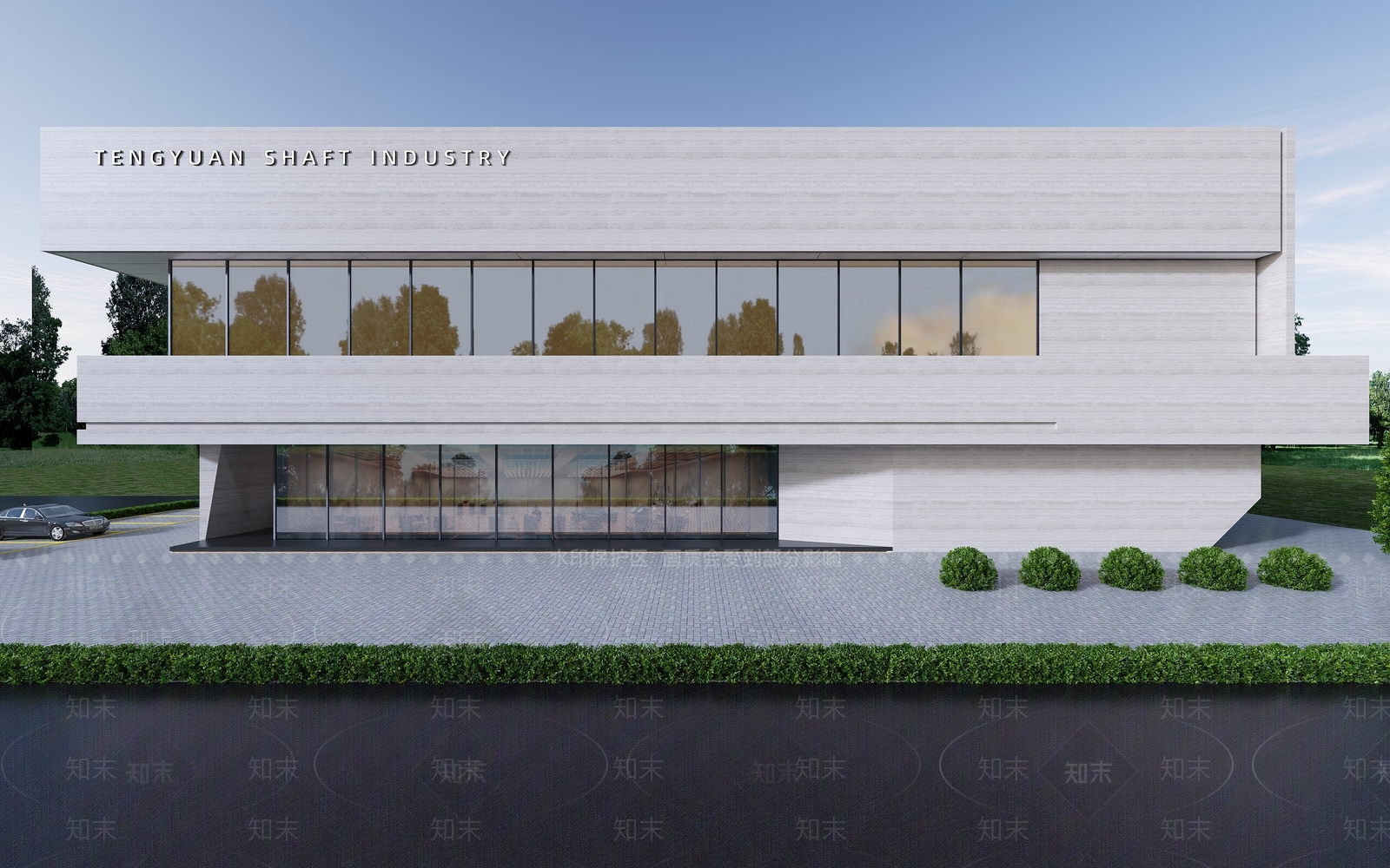 现代售楼处外观3D模型下载【ID:1202917667】