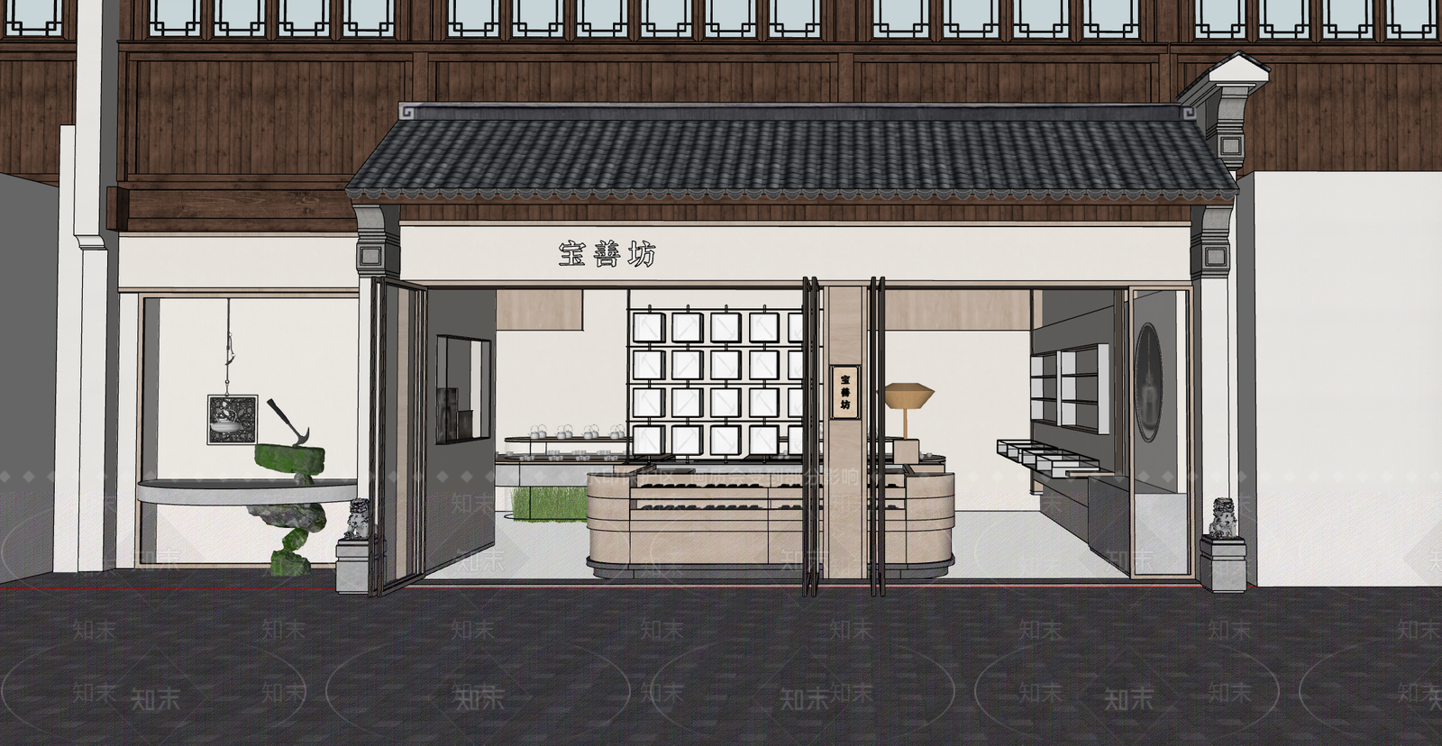 新中式中式珠宝店SU模型下载【ID:1202919280】