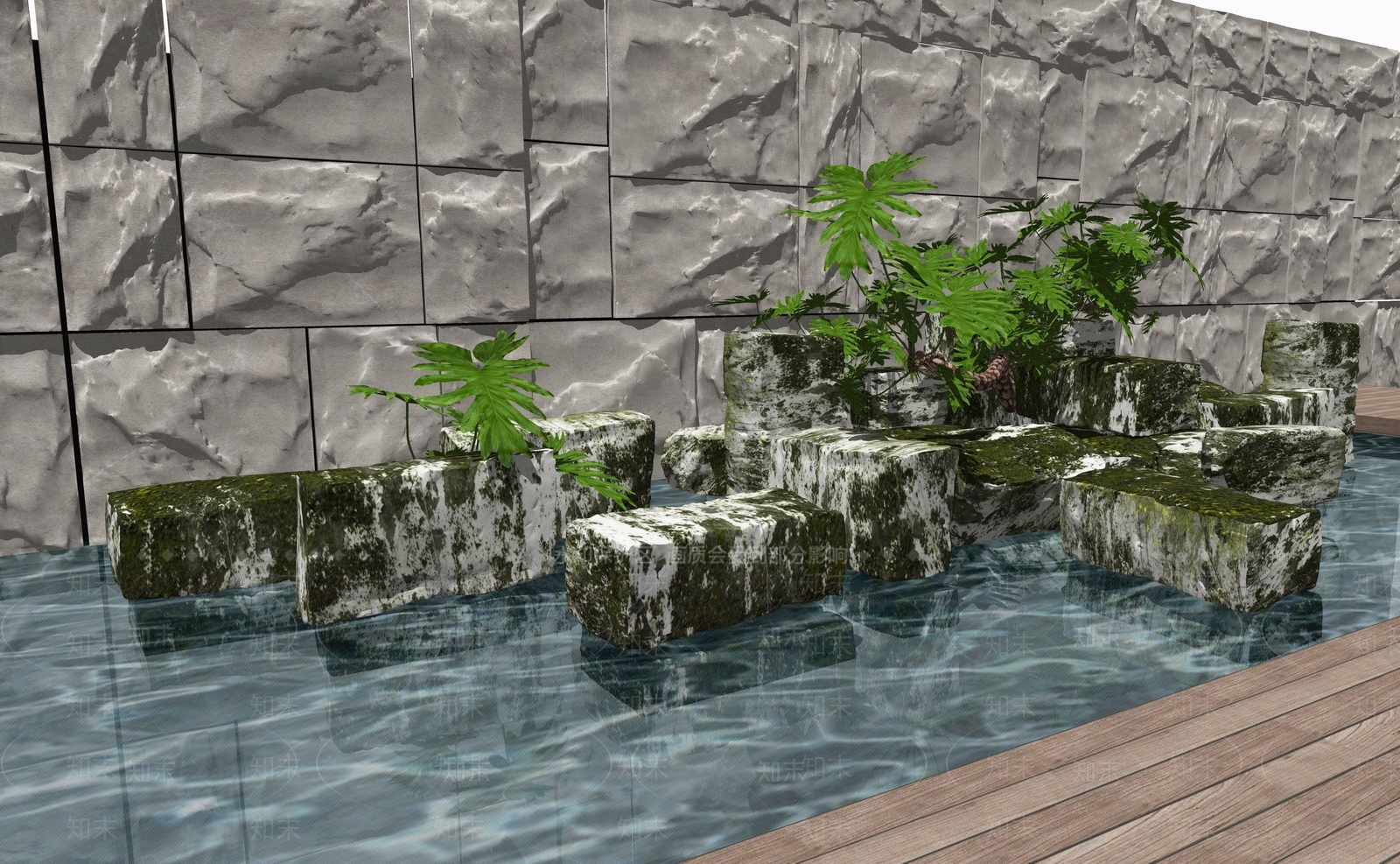 现代景观石SU模型下载【ID:1202920608】