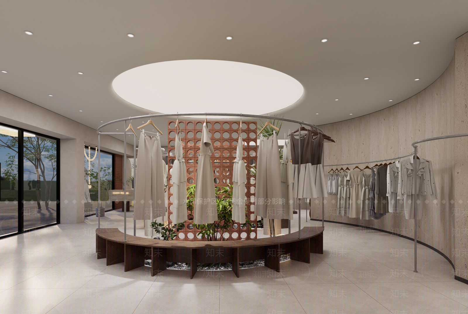奶油侘寂服装店SU模型下载【ID:1202984849】