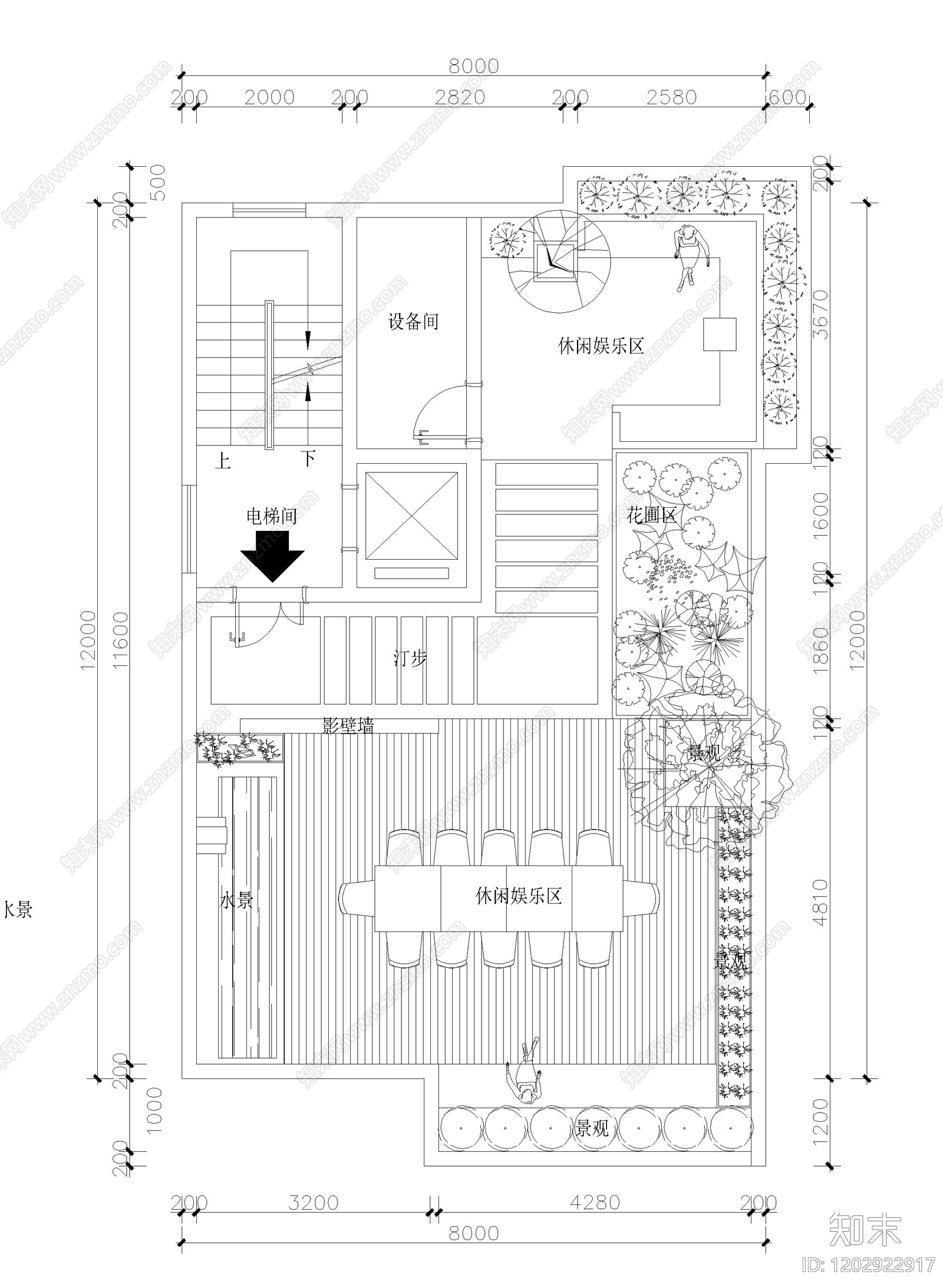 现代屋顶花园施工图下载【ID:1202922917】
