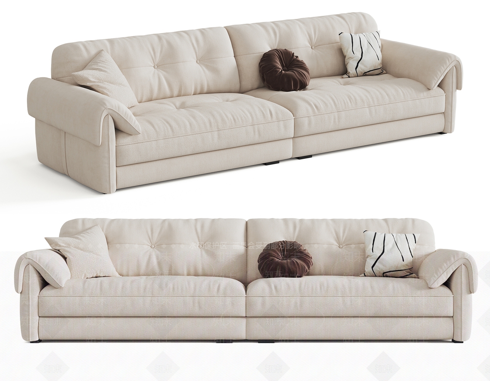 现代布艺沙发SU模型下载【ID:1202923692】