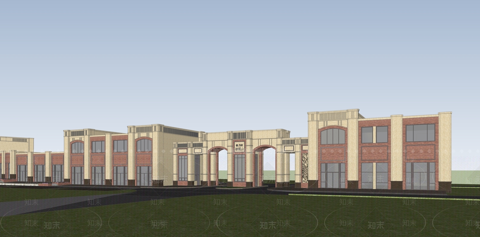 法式欧式商业街SU模型下载【ID:1202976868】