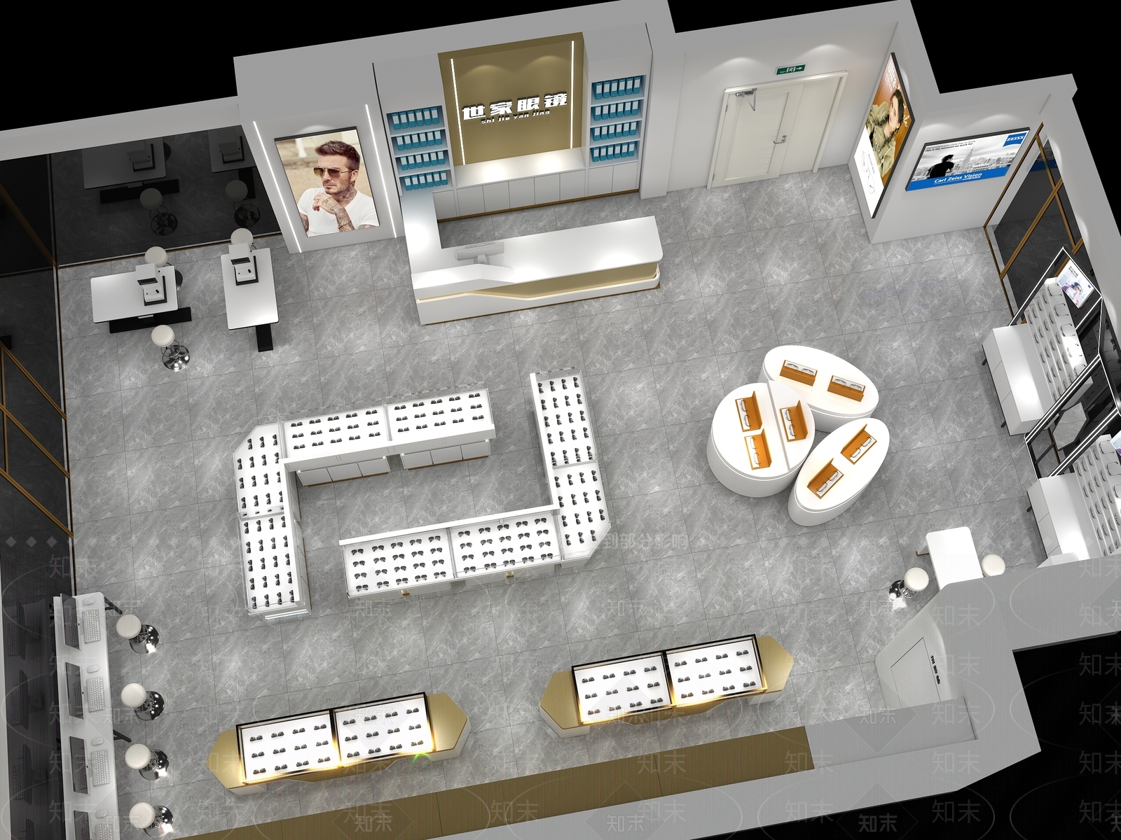 现代轻奢眼镜店3D模型下载【ID:1202924550】