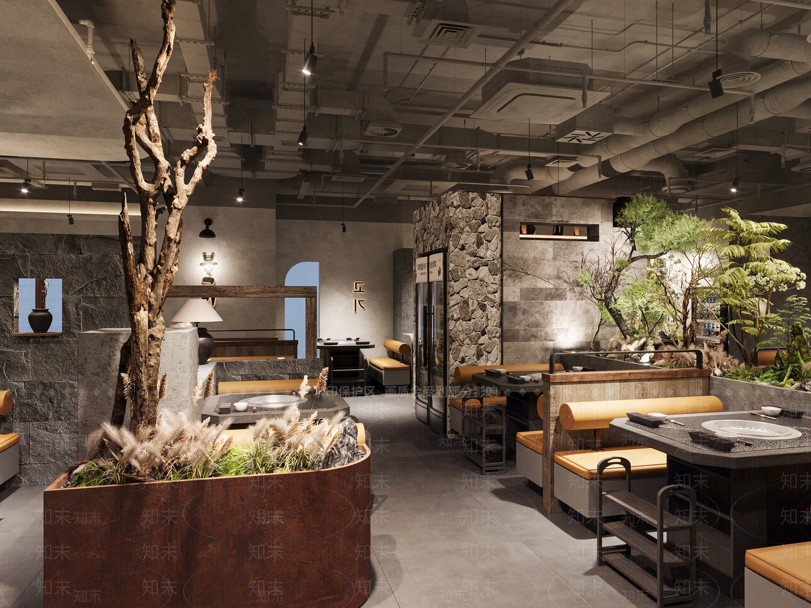 侘寂复古烤肉店3D模型下载【ID:1202965224】