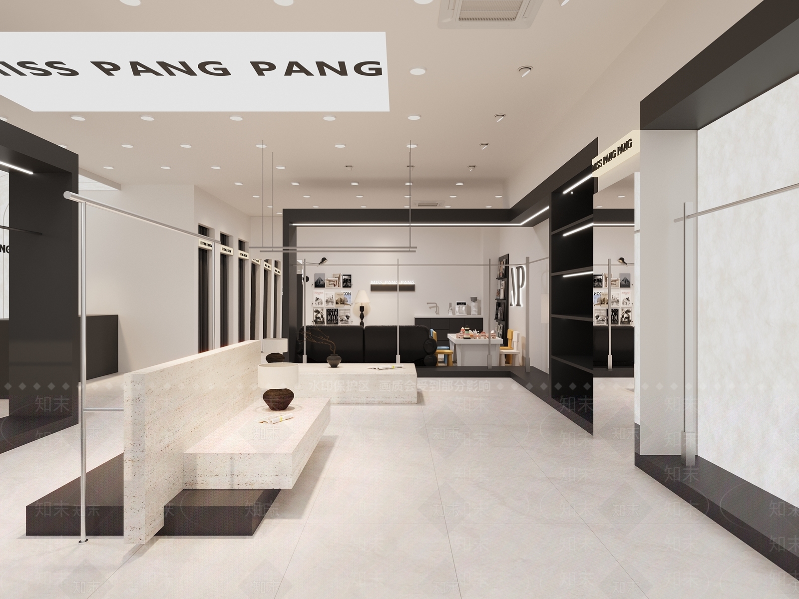 现代极简服装店3D模型下载【ID:1202925867】