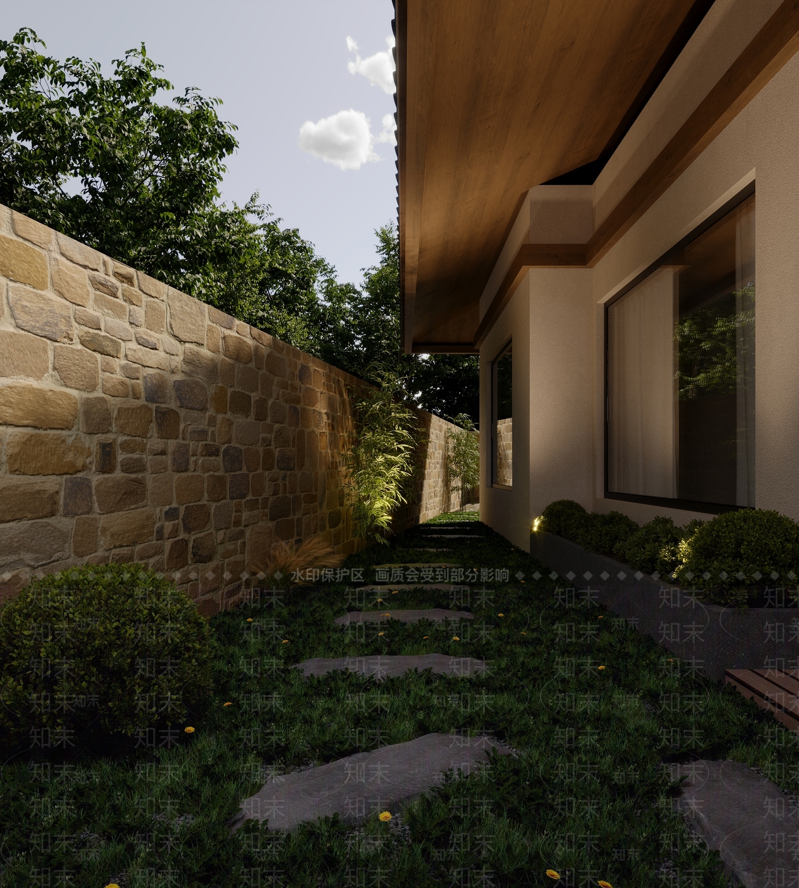现代新中式四合院3D模型下载【ID:1202928577】