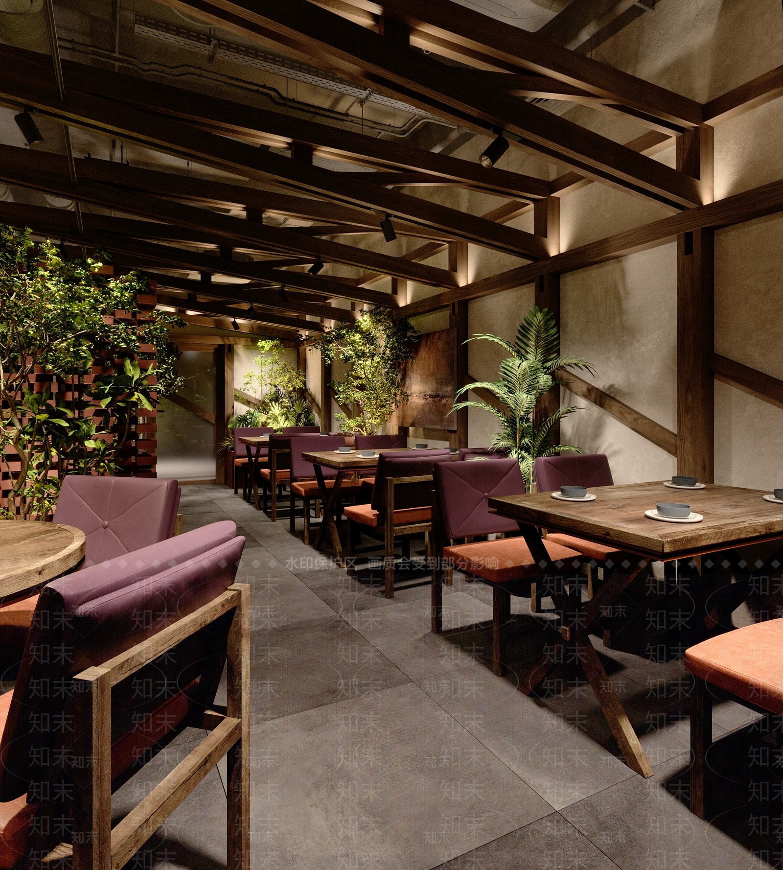 复古侘寂烤肉店3D模型下载【ID:1202962090】