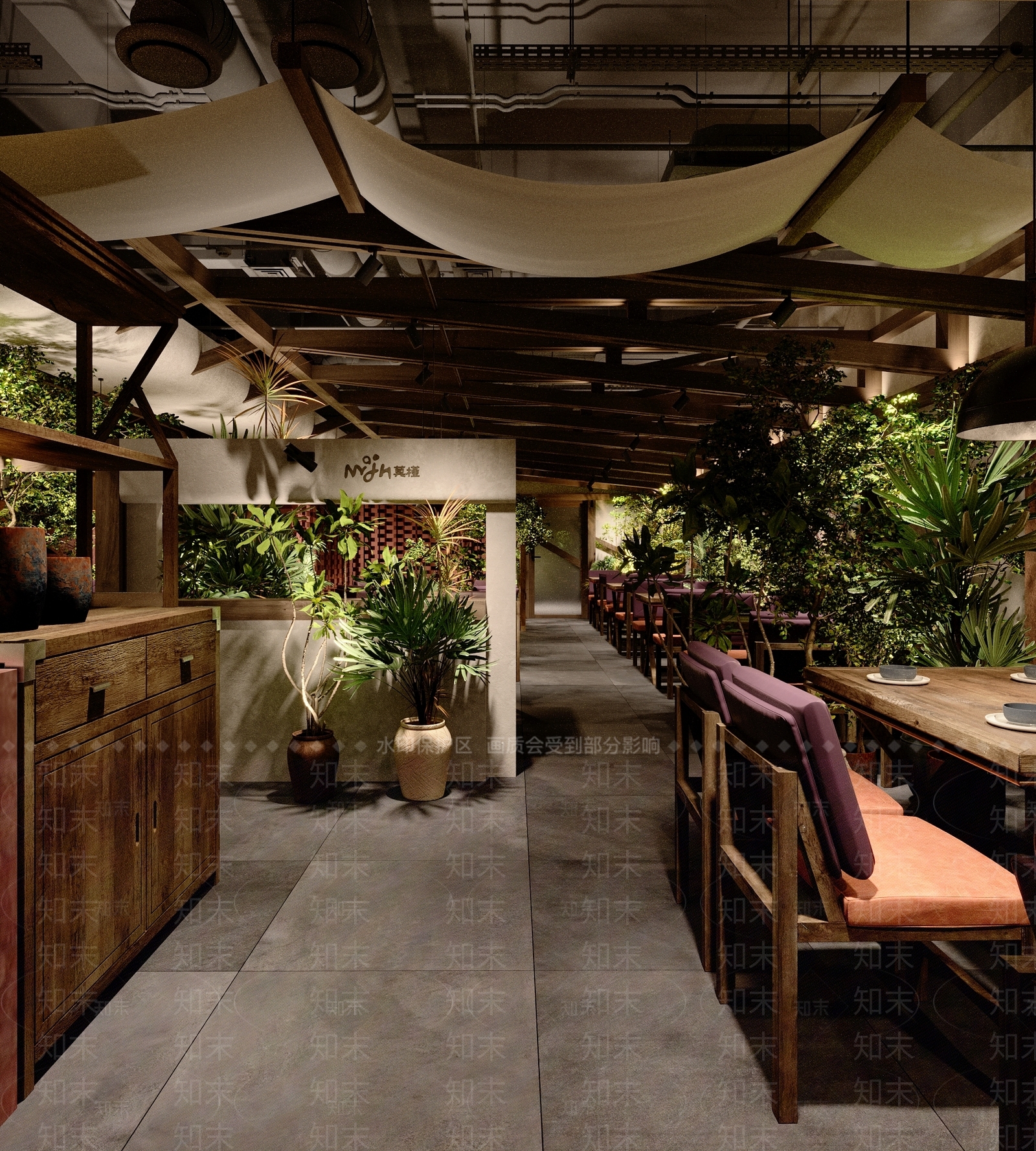 复古侘寂烤肉店3D模型下载【ID:1202962090】