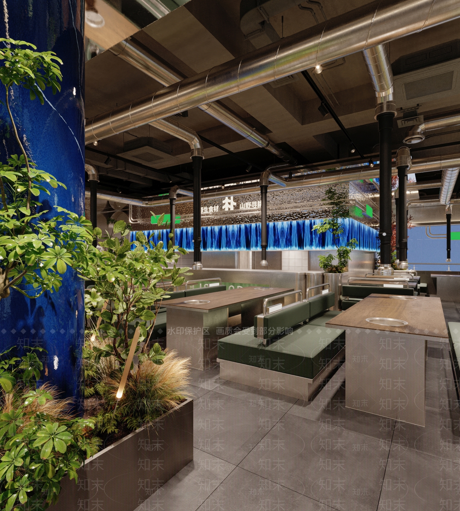 轻奢复古烤肉店3D模型下载【ID:1202962170】