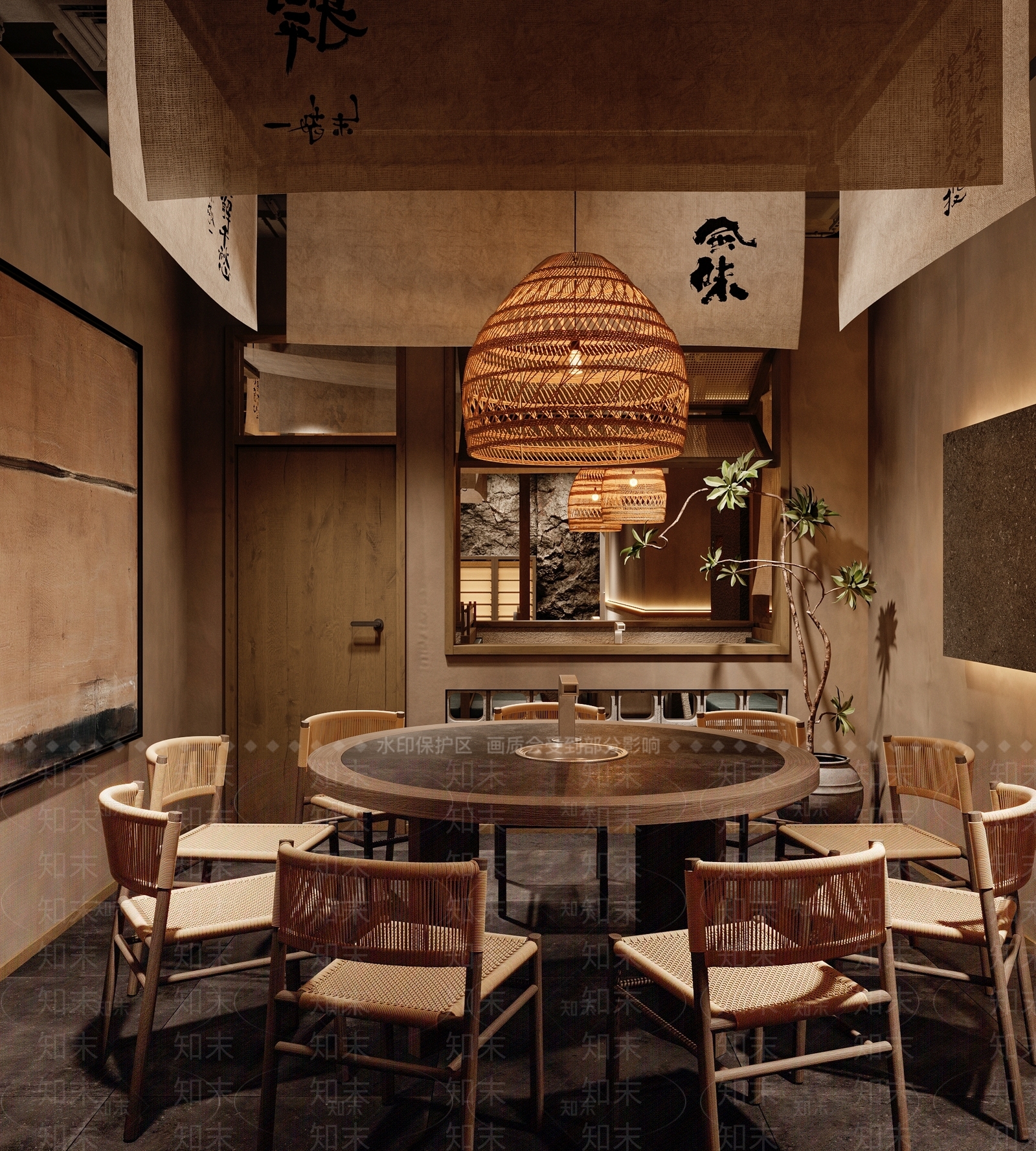 复古侘寂烤肉店3D模型下载【ID:1202928960】