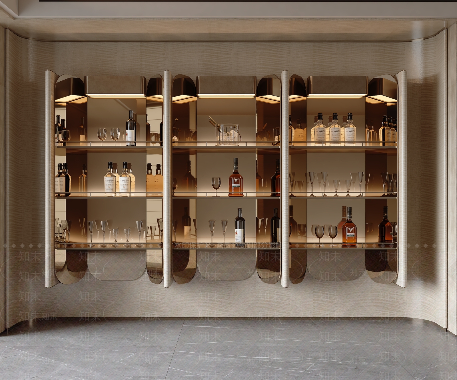 轻奢酒柜SU模型下载【ID:1202929299】