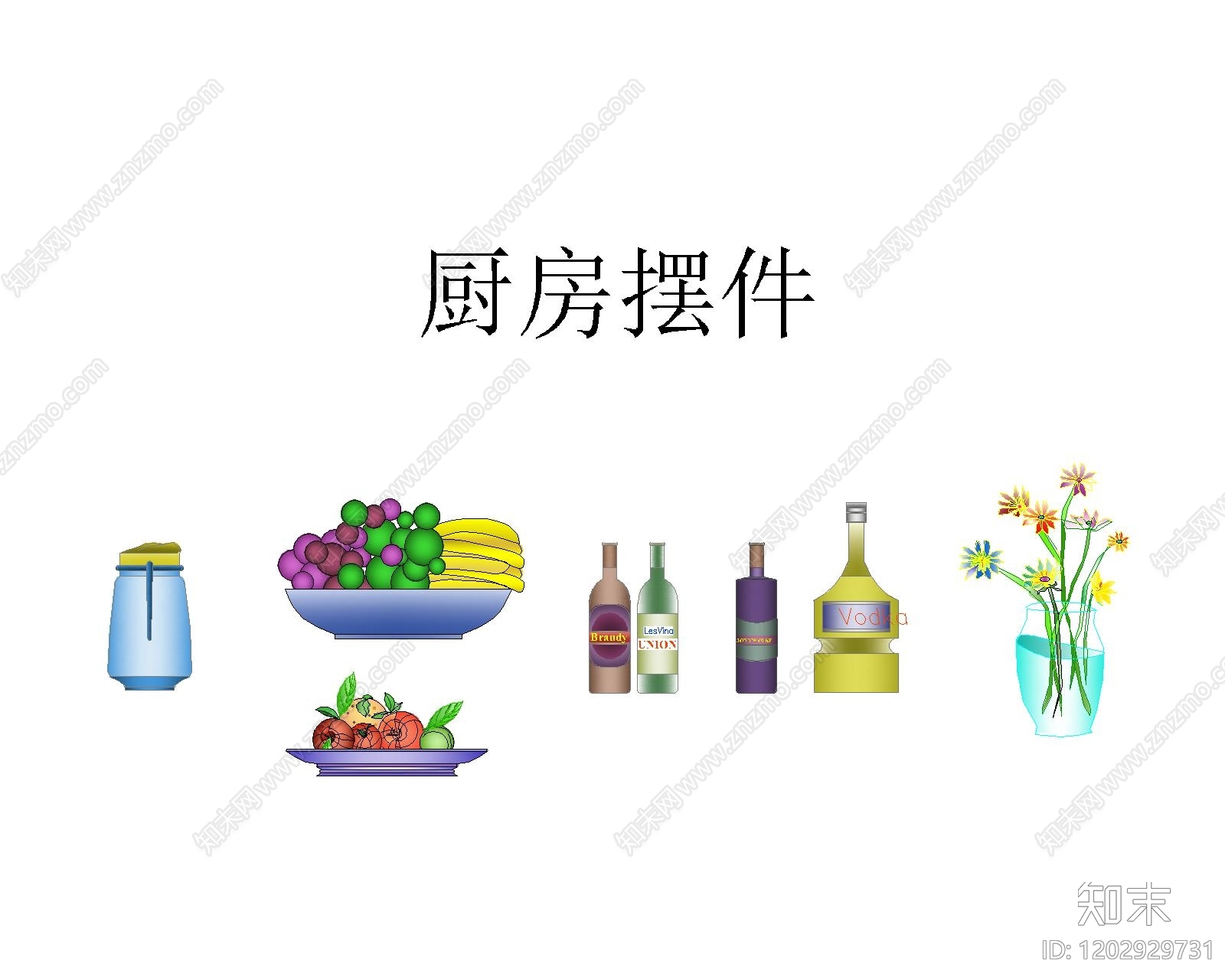 现代综合软装摆件图库施工图下载【ID:1202929731】